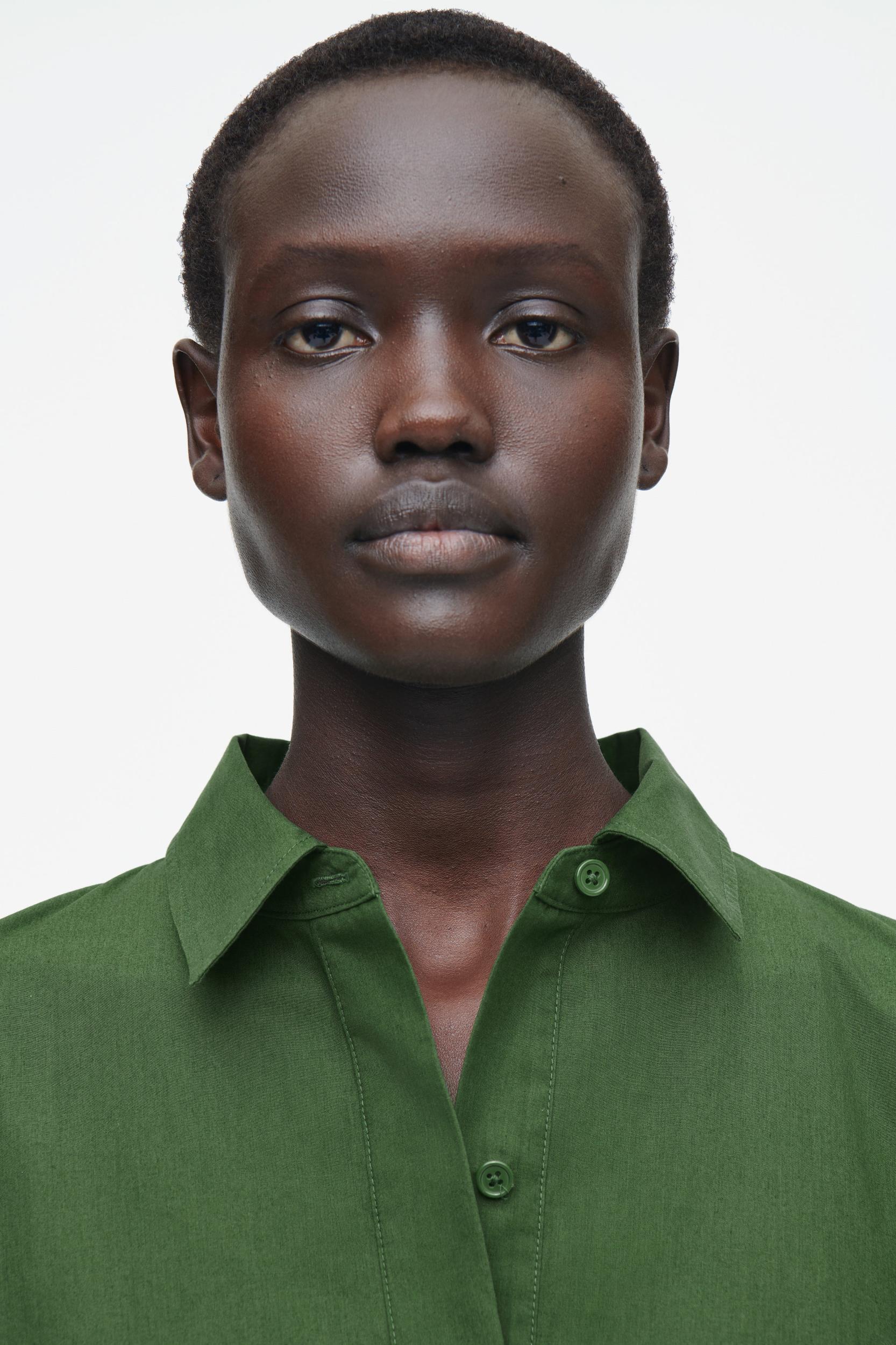 LONG-SLEEVED A-LINE SHIRT DRESS Product Image