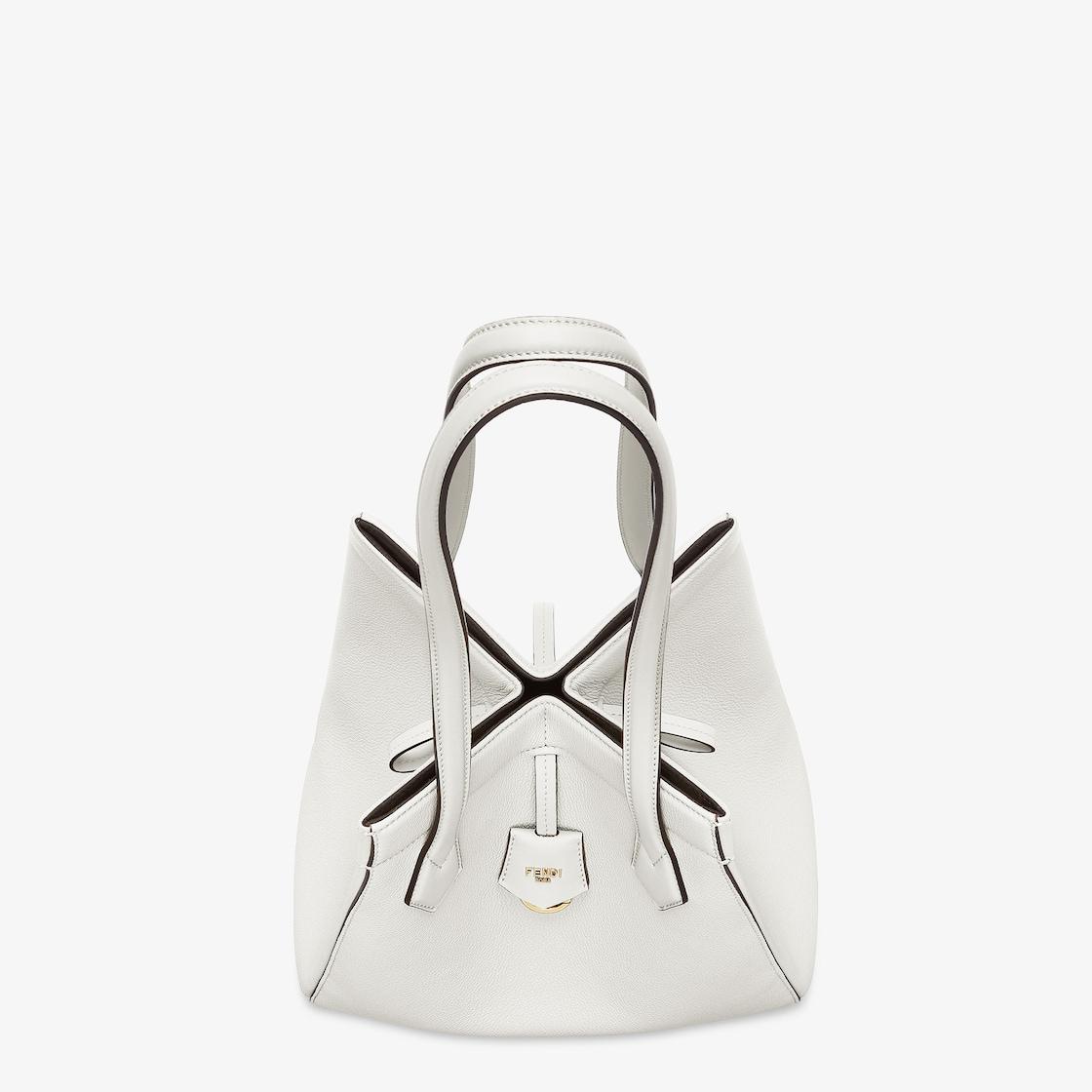 Fendi Origami MediumWhite leather bag that can be transformed Product Image