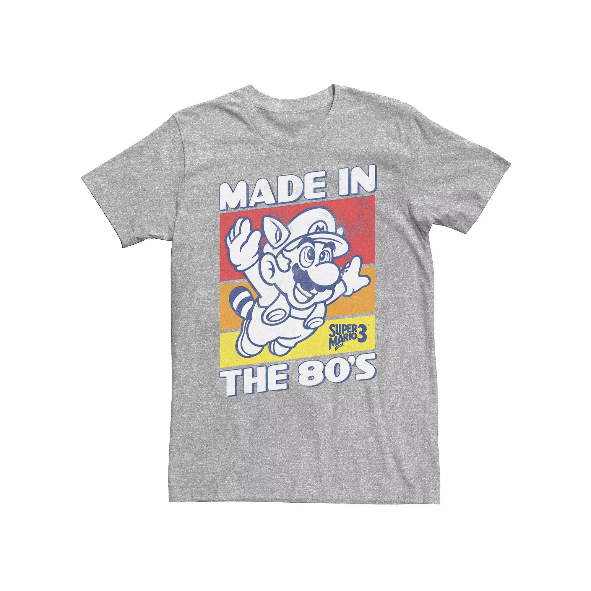 Big & Tall Nintendo Super Mario 3 Made In The 80's Tee, Men's, Size: Large Tall, Athletic Grey Product Image
