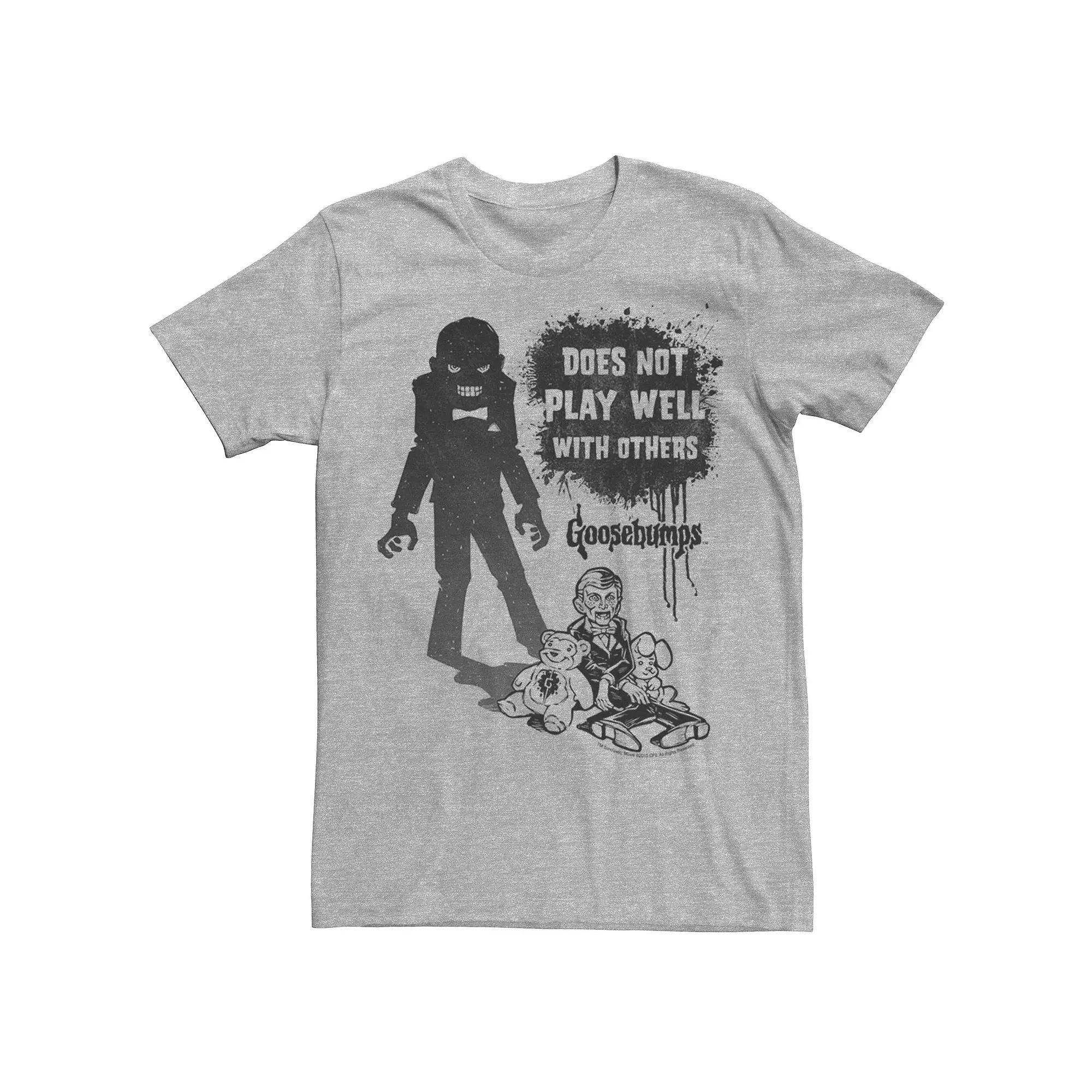 Men's Goosebumps Slappy Does Not Play Well Graphic Tee, Size: Large, Athletic Grey Product Image