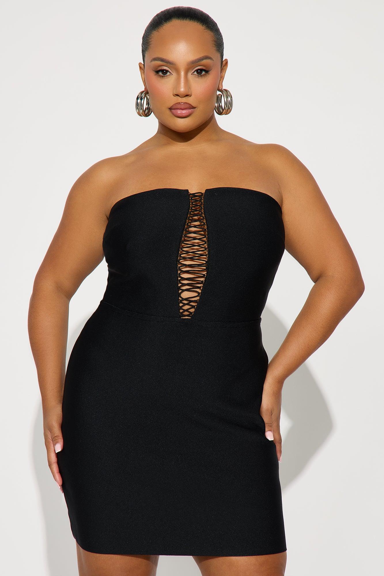 Lettie Lace Up Bandage Mini Dress - Black Female Product Image