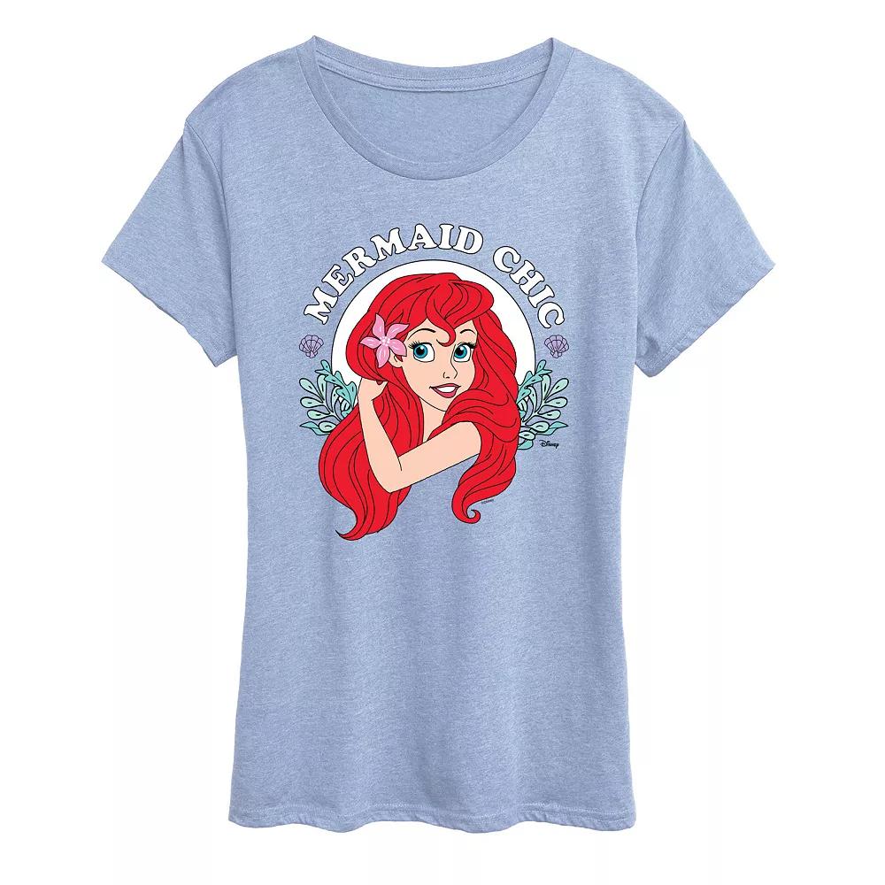 Disney Princess Ariel Women's Mermaid Chic Graphic Tee, Girl's,  Product Image