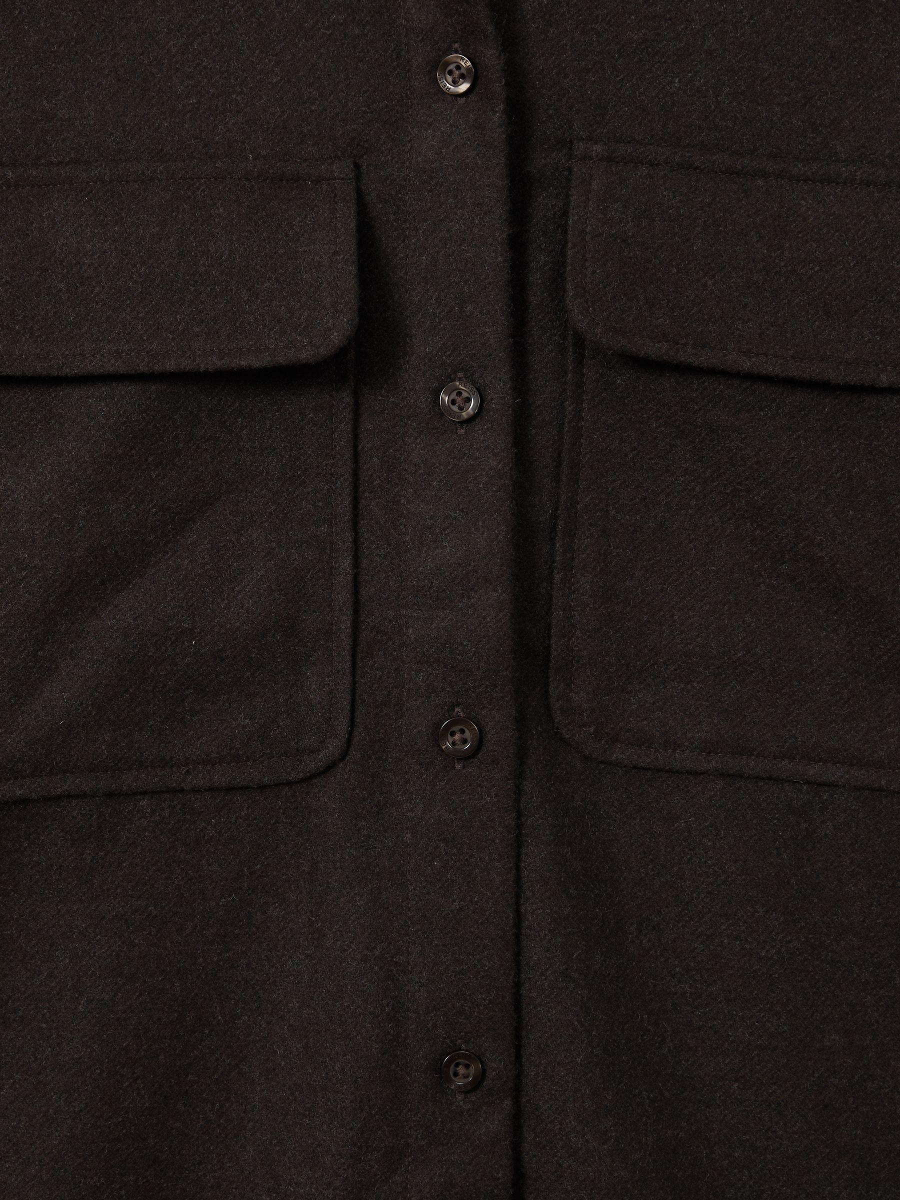 Patch Pocket Twill Overshirt in Chocolate Product Image
