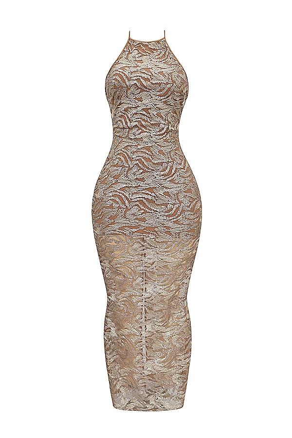 Giada  rose gold embroidered sequinned gown Product Image