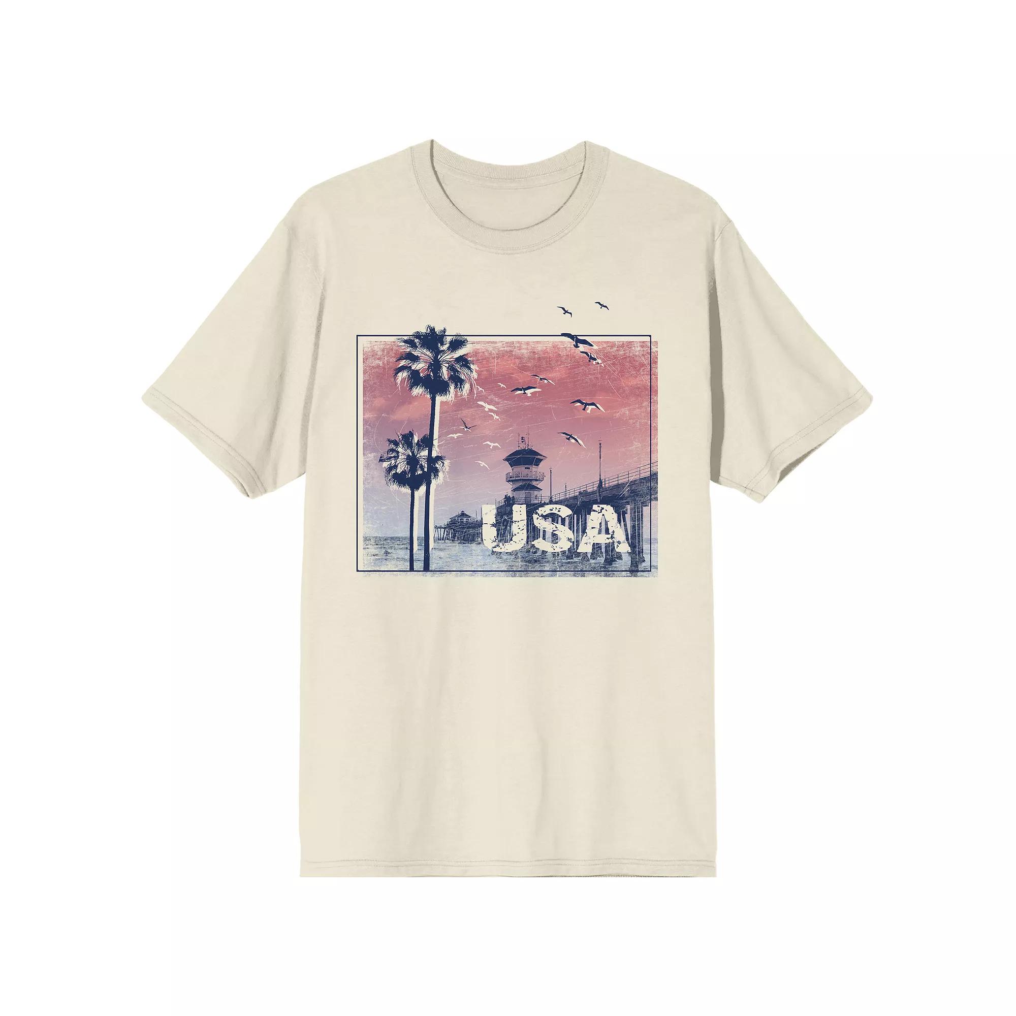 Men's Americana USA Beach Graphic Graphic Tee,  Product Image