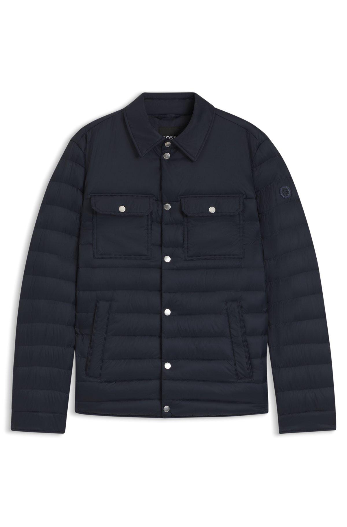 Water-repellent down jacket with stretch inserts Product Image