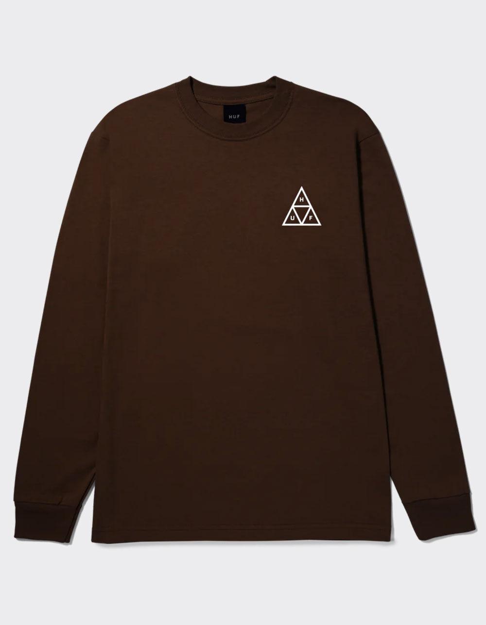 HUF Set Triple Triangle Mens Long Sleeve Tee - BROWN Product Image