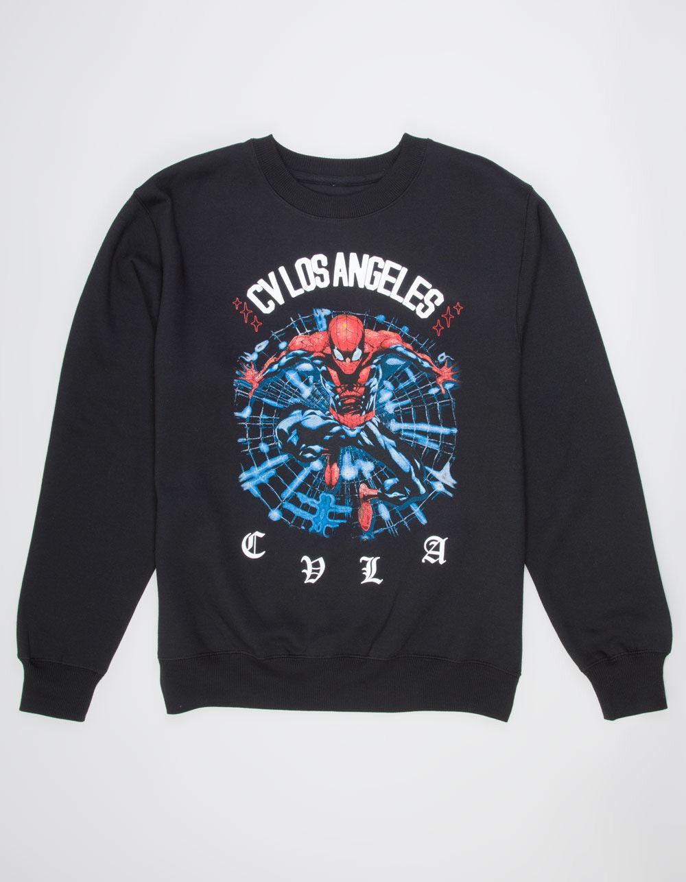 CVLA x Marvel Spider-Man Spidy Mens Crewneck Sweatshirt - BLACK Product Image