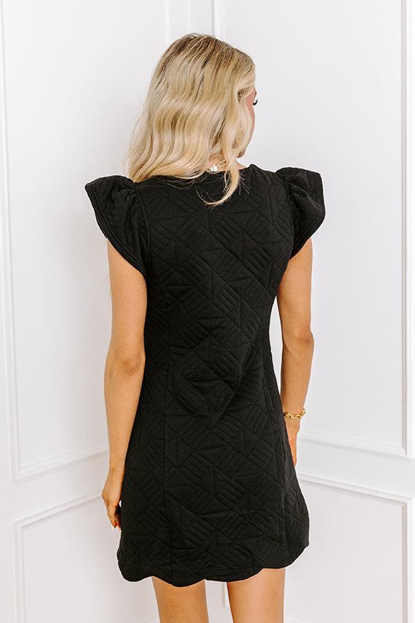 Uptown Party Quilted Mini Dress in Black Product Image