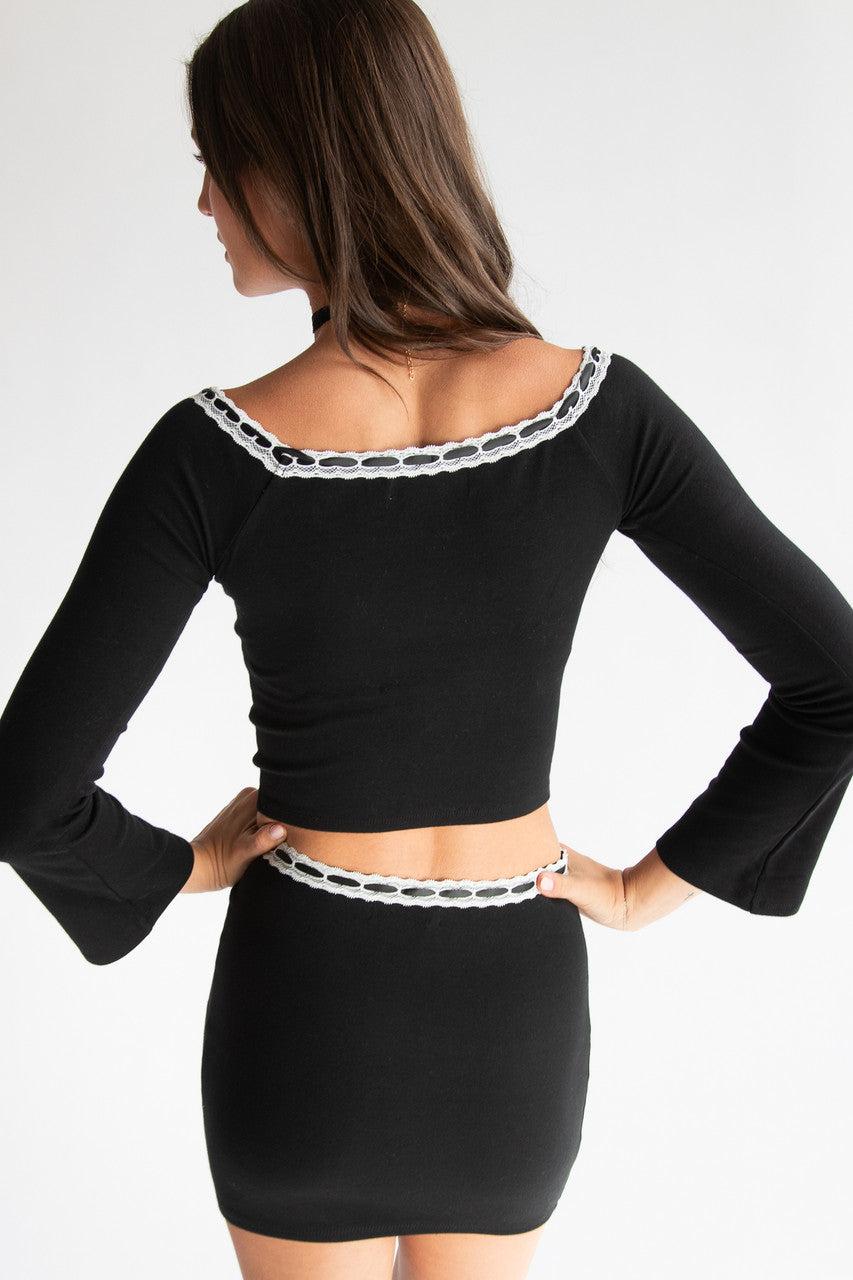 Ribbon Lace Off The Shoulder Top Product Image