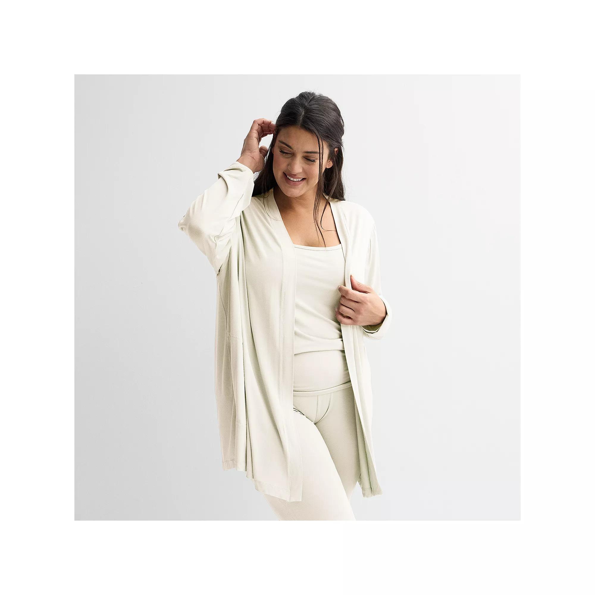 Plus Size Sonoma Goods For Life® Sleep Wrap, Women's, Size: 1XL, Ivory Silk Product Image