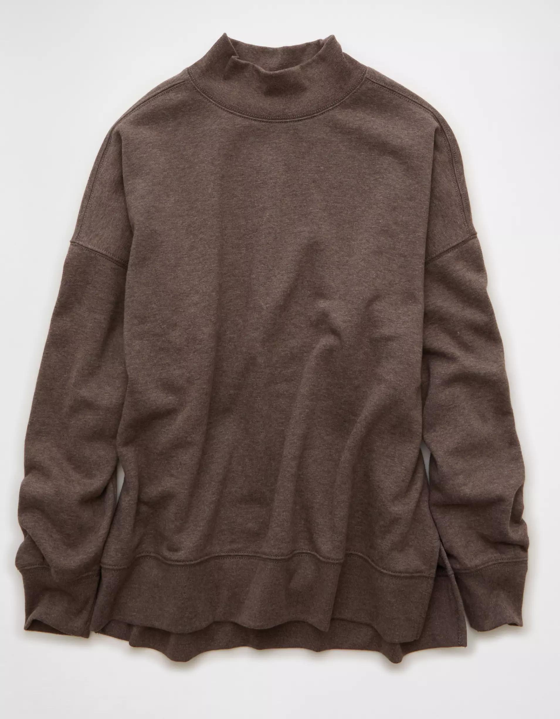 AE Everyday Luxe Oversized Mock Neck Sweatshirt Product Image