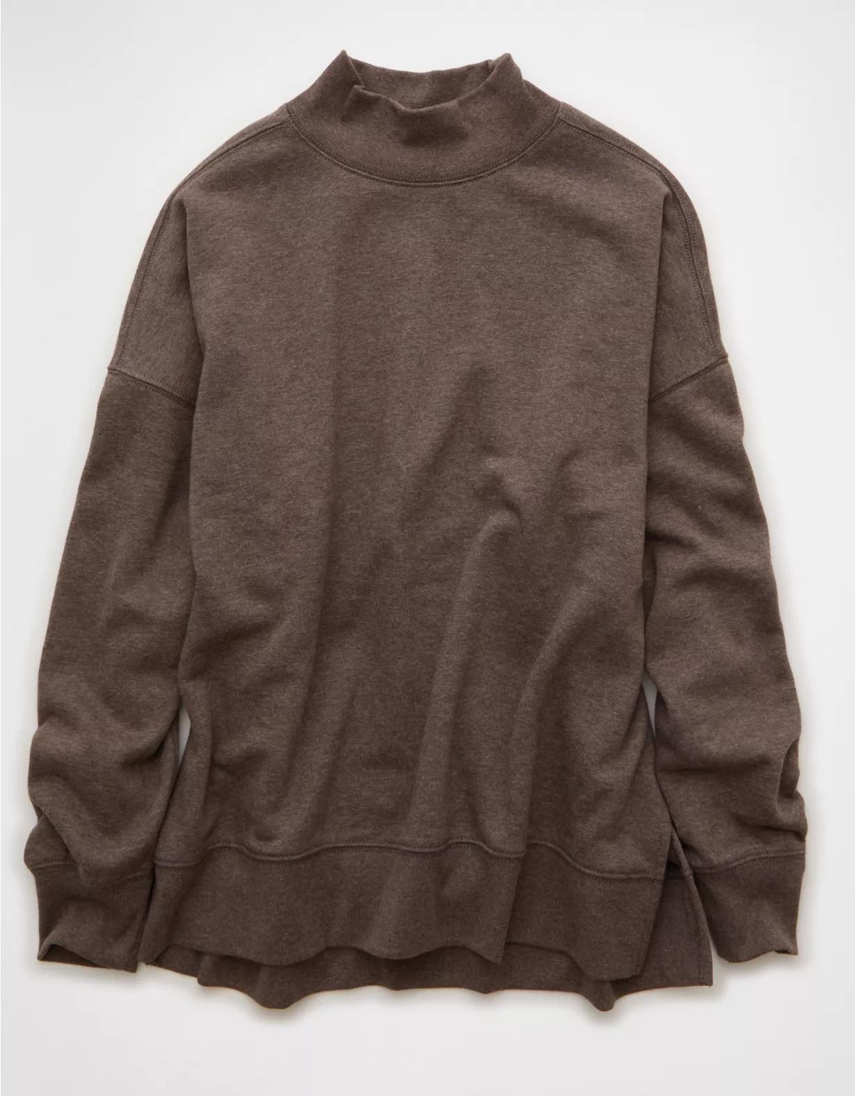 AE Everyday Luxe Oversized Mock Neck Sweatshirt Product Image
