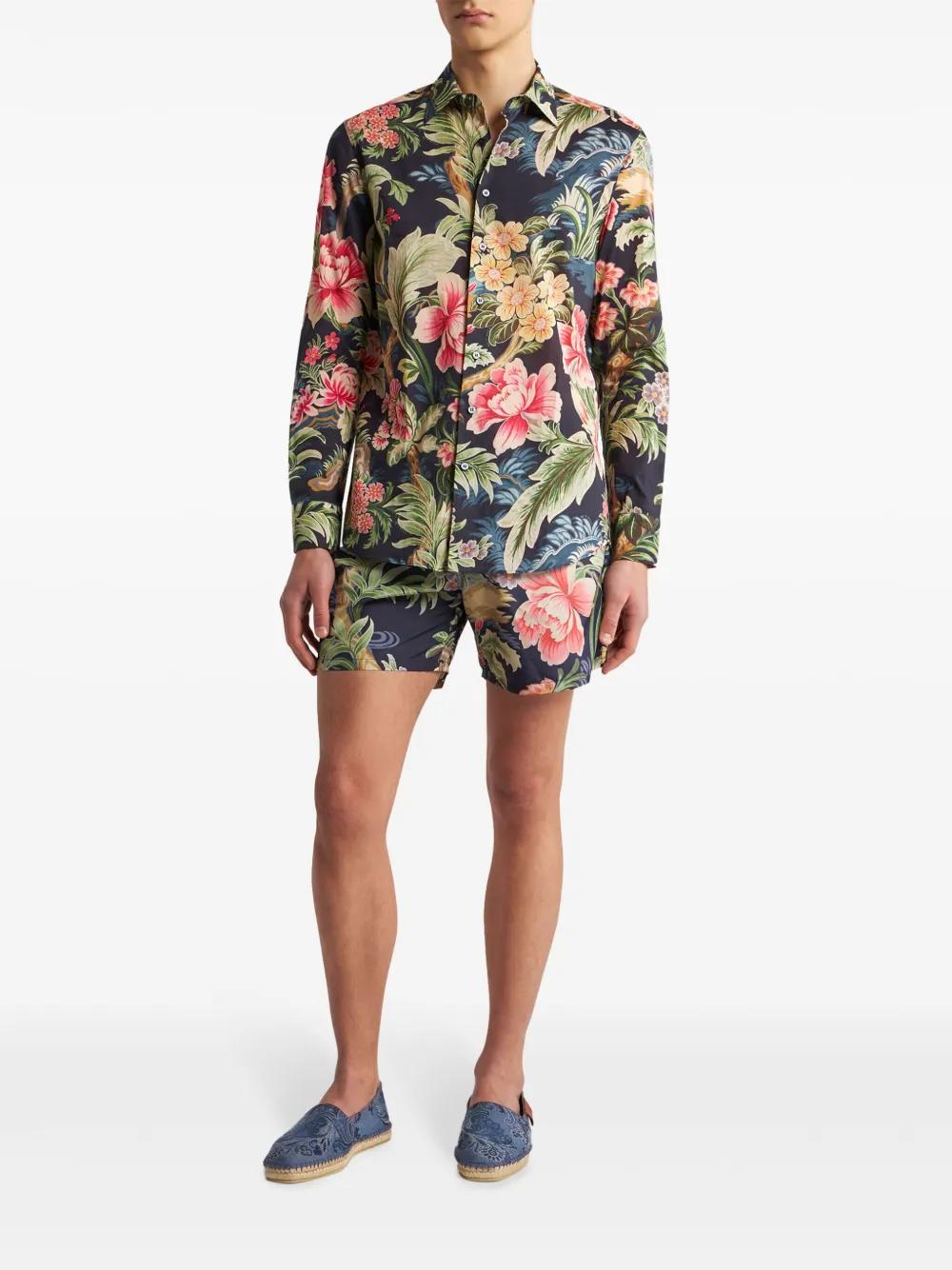 floral-print cotton shirt Product Image