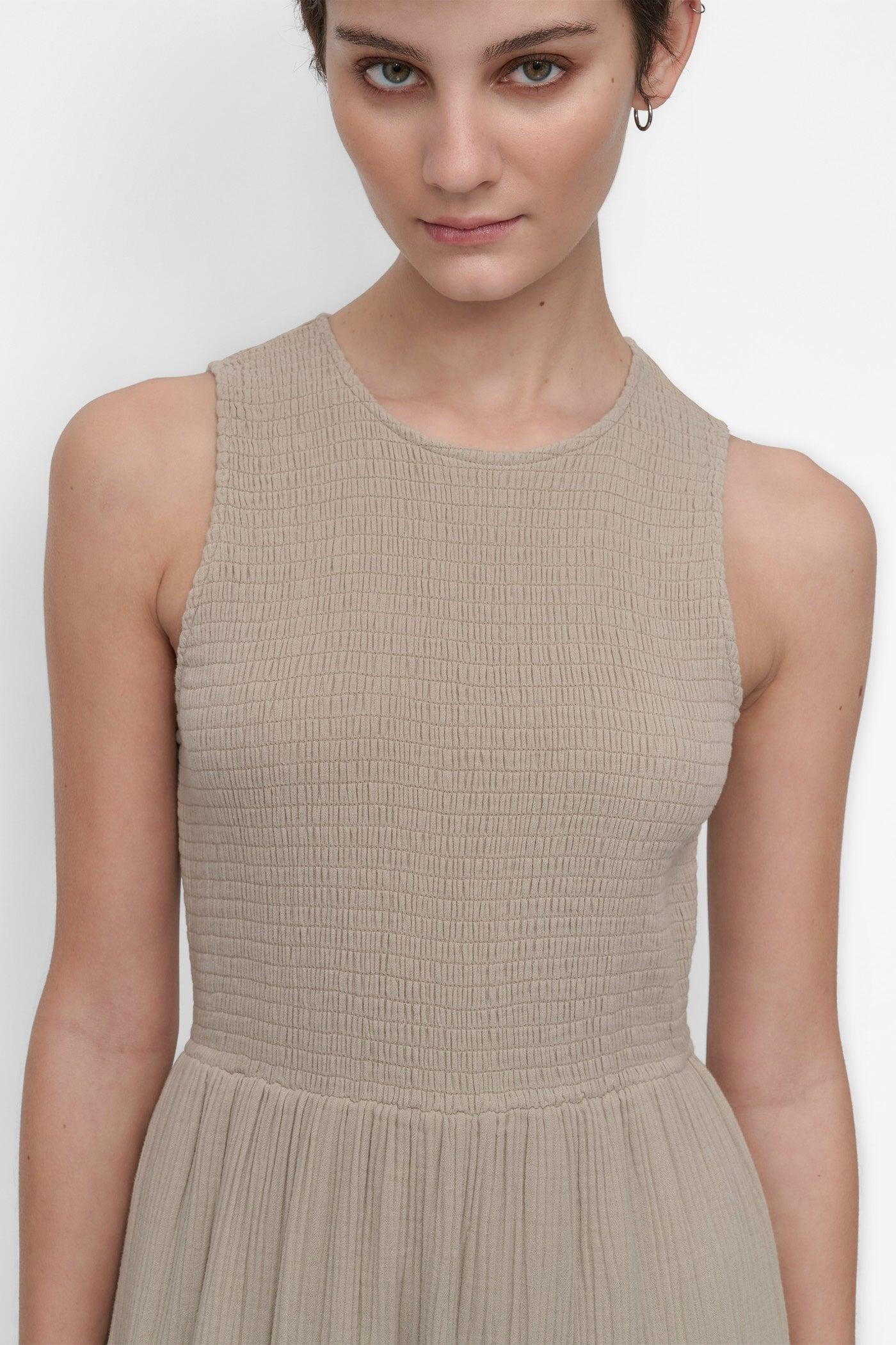 GAUZE TIERED SMOCKED DRESS Product Image