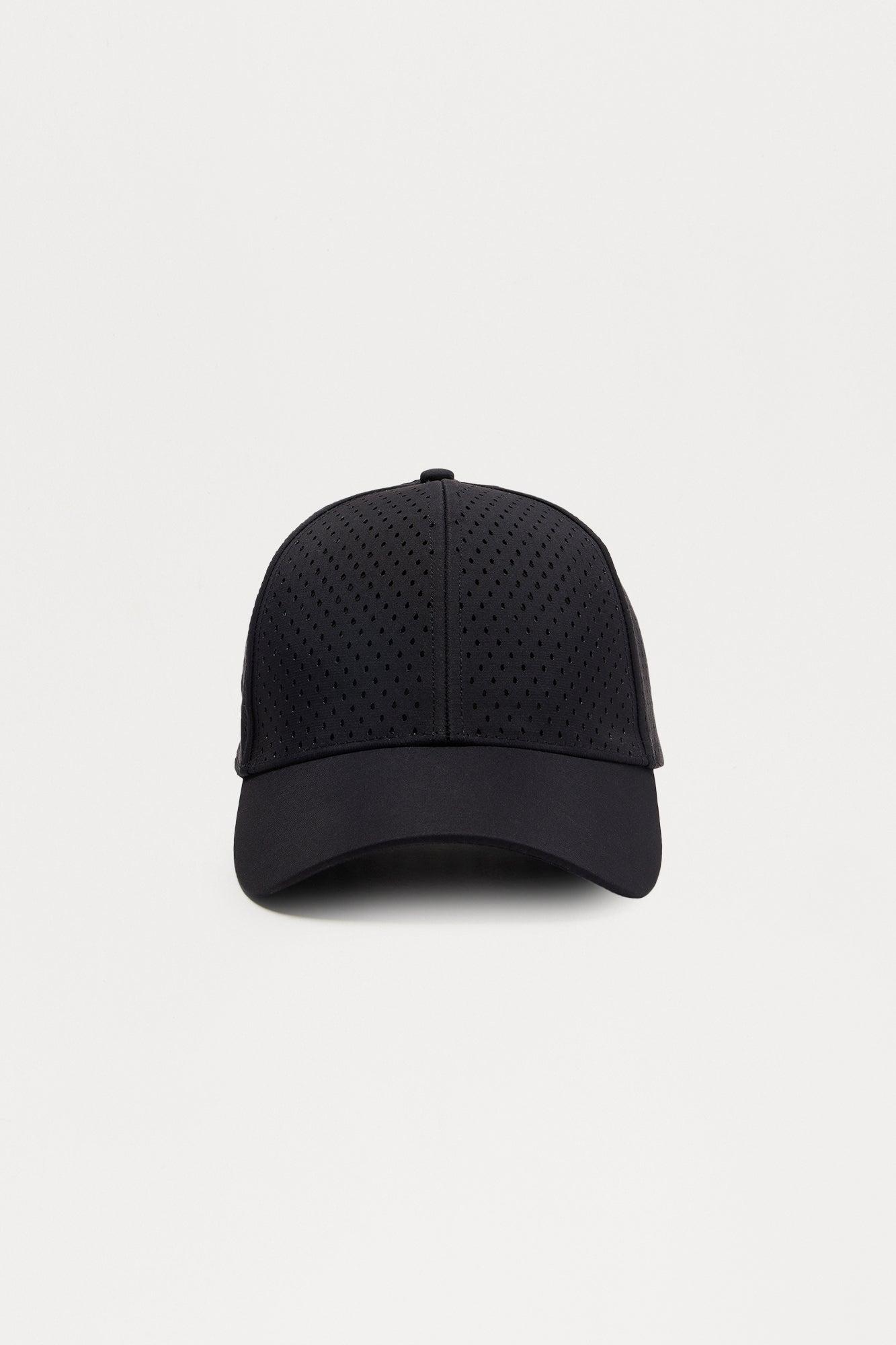 Air Perforated 6 Panel Strapback Hat - Black Male Product Image