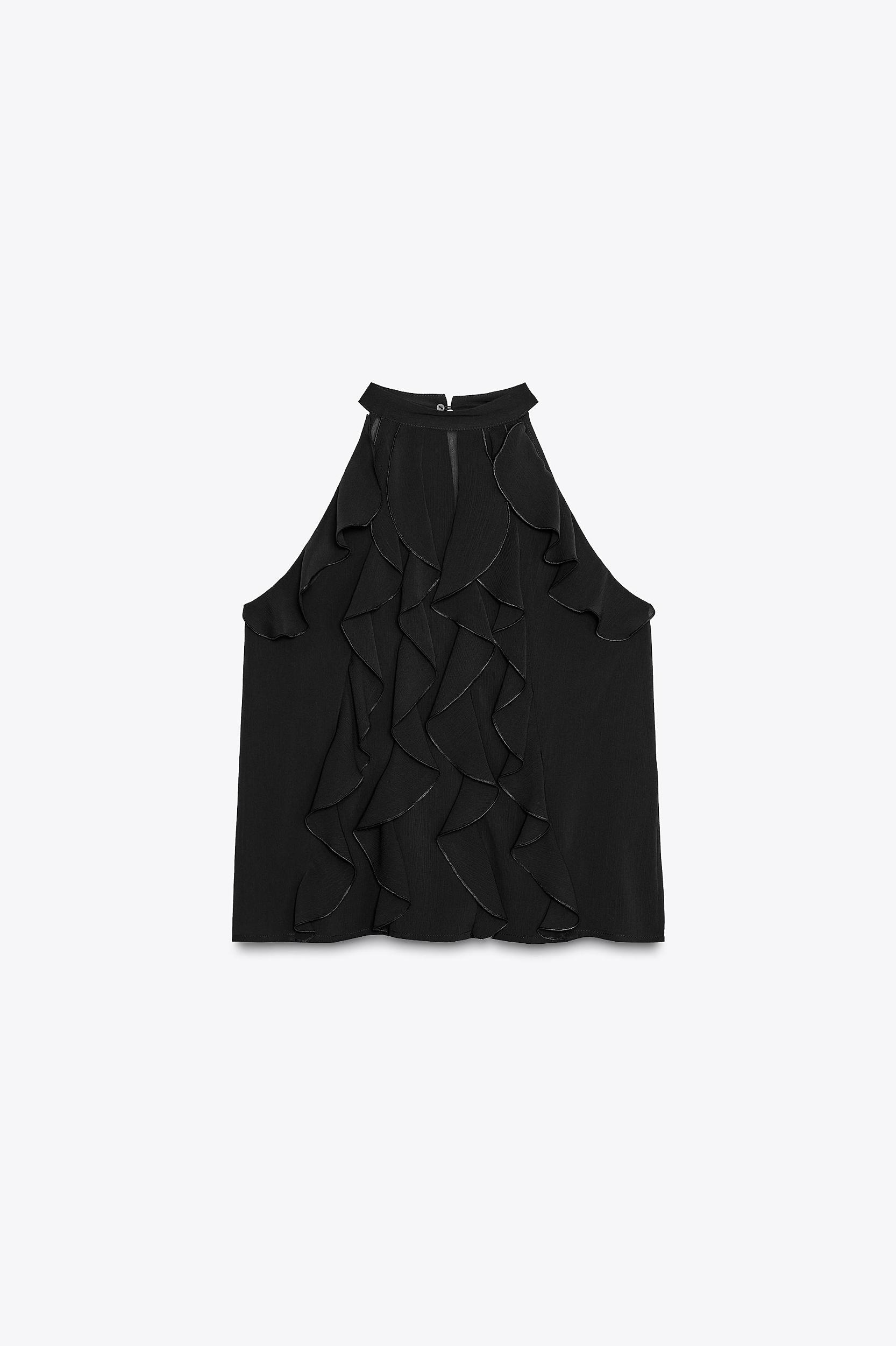 RUFFLED HALTER TOP Product Image