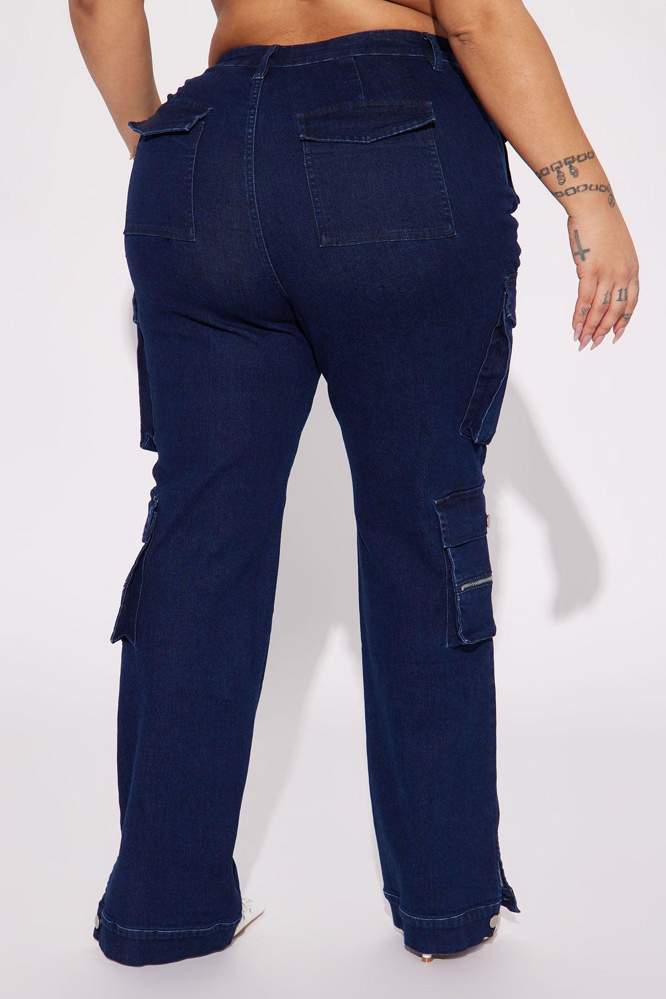 Out Of My Way Stretch Cargo Jean - Dark Wash Product Image