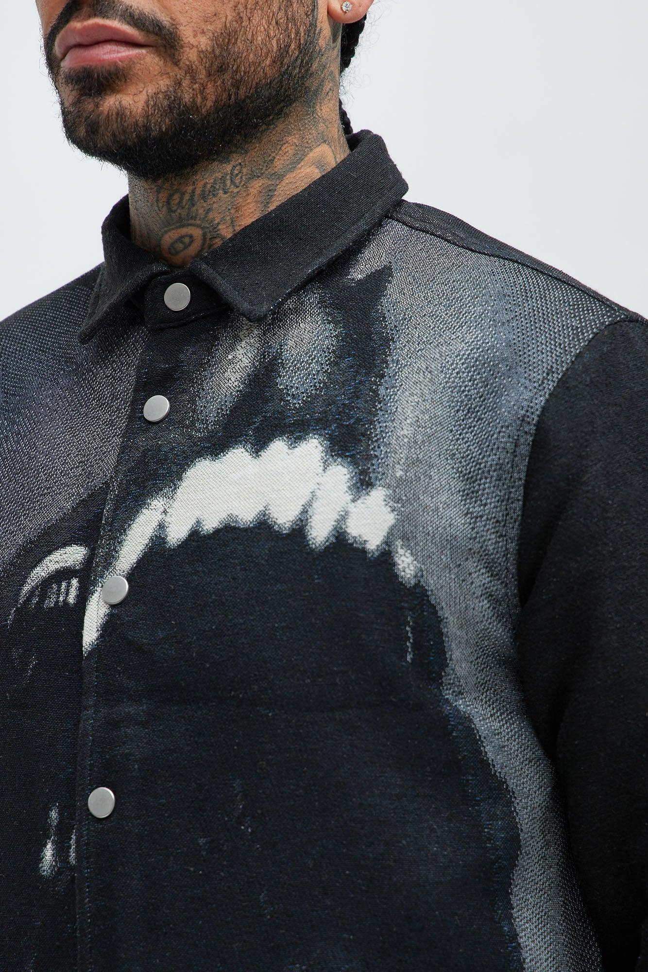 Rogue Tapestry Cropped Button Up Shirt - Multi Color Product Image