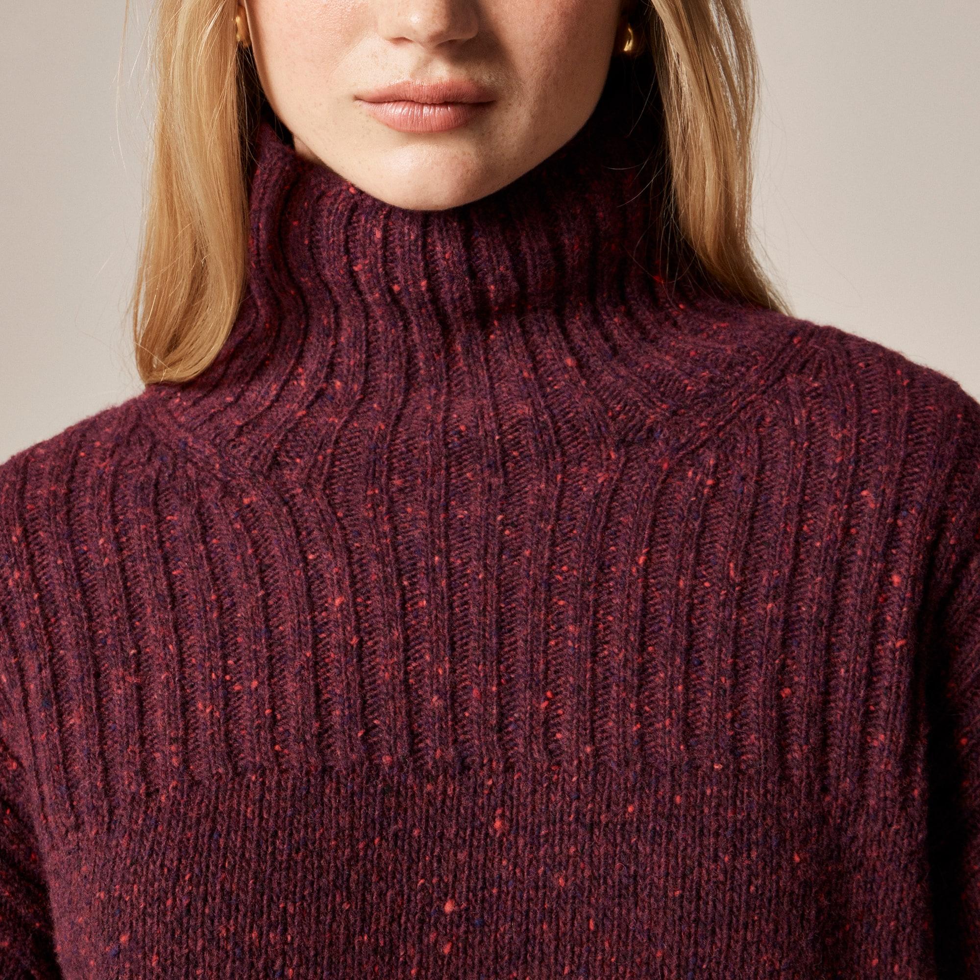 Ribbed turtleneck sweater in donegal wool blend Product Image