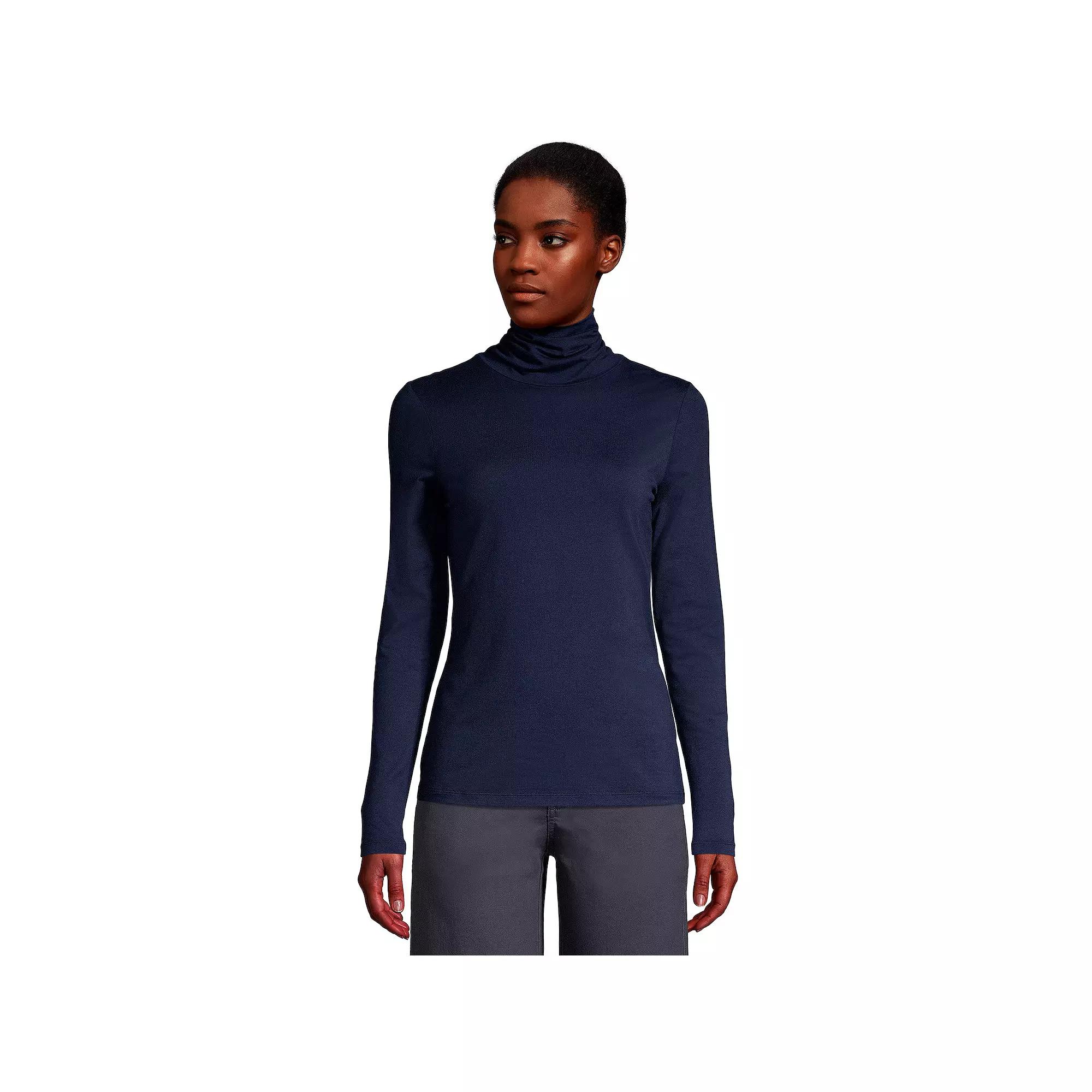 Women's Lands' End Lightweight Fitted Turtleneck,  Product Image