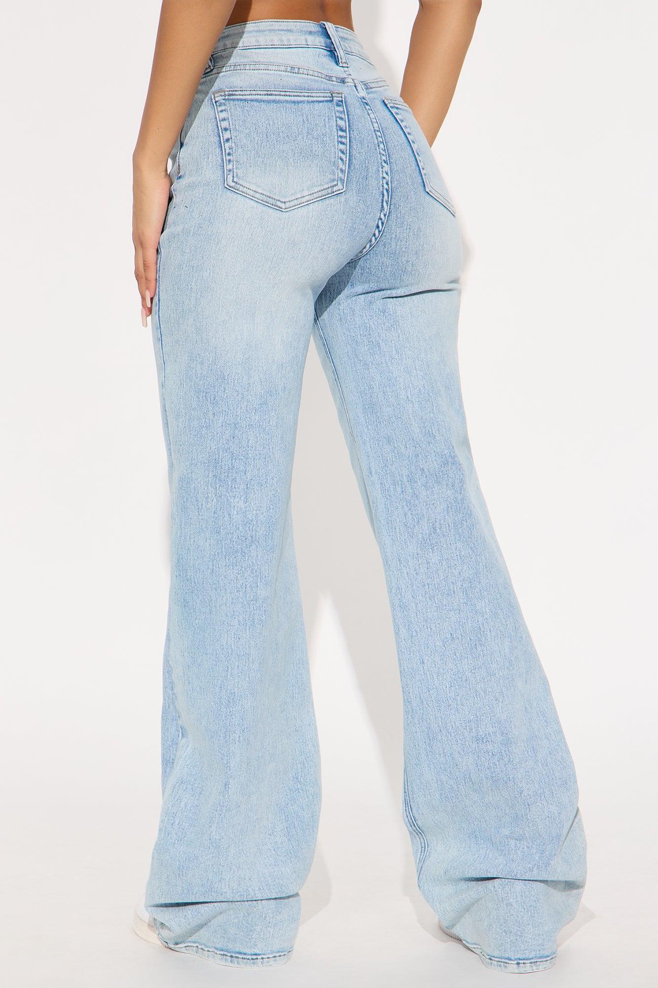 Tall Make My Day Stretch Wide Leg Jeans - Light Wash Female Product Image