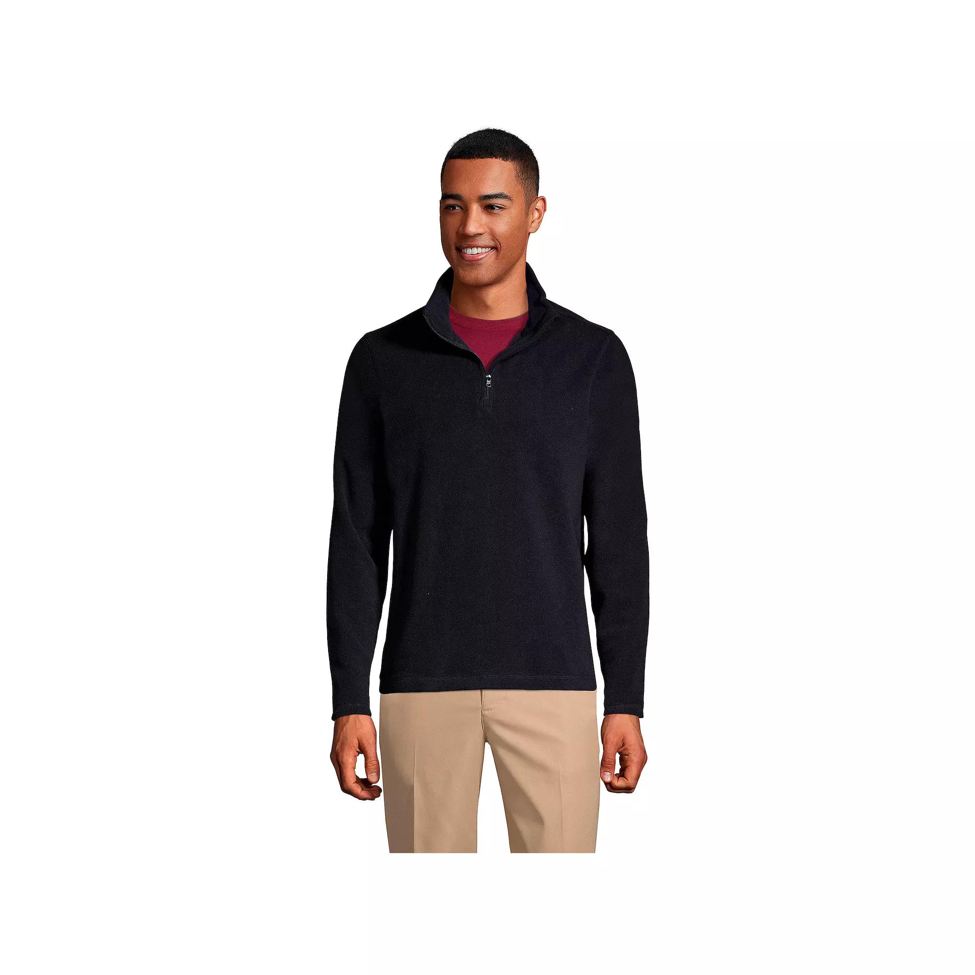 Men's Lands' End Lightweight Fleece Quarter Zip Pullover,  Product Image