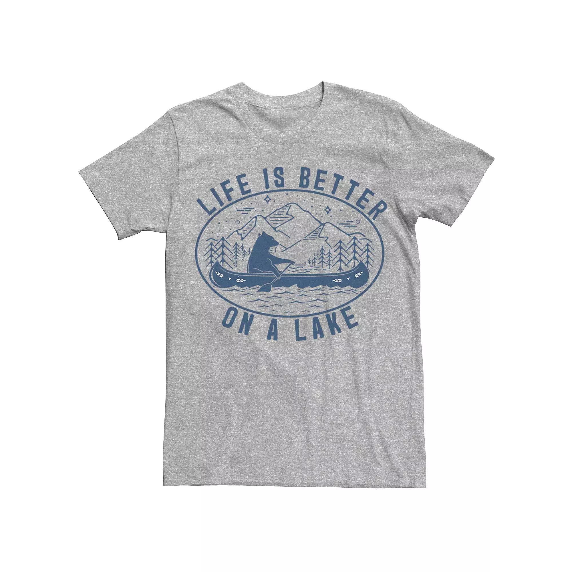 Mens Life Is Better On A Lake Graphic Tee Athletic Grey Product Image