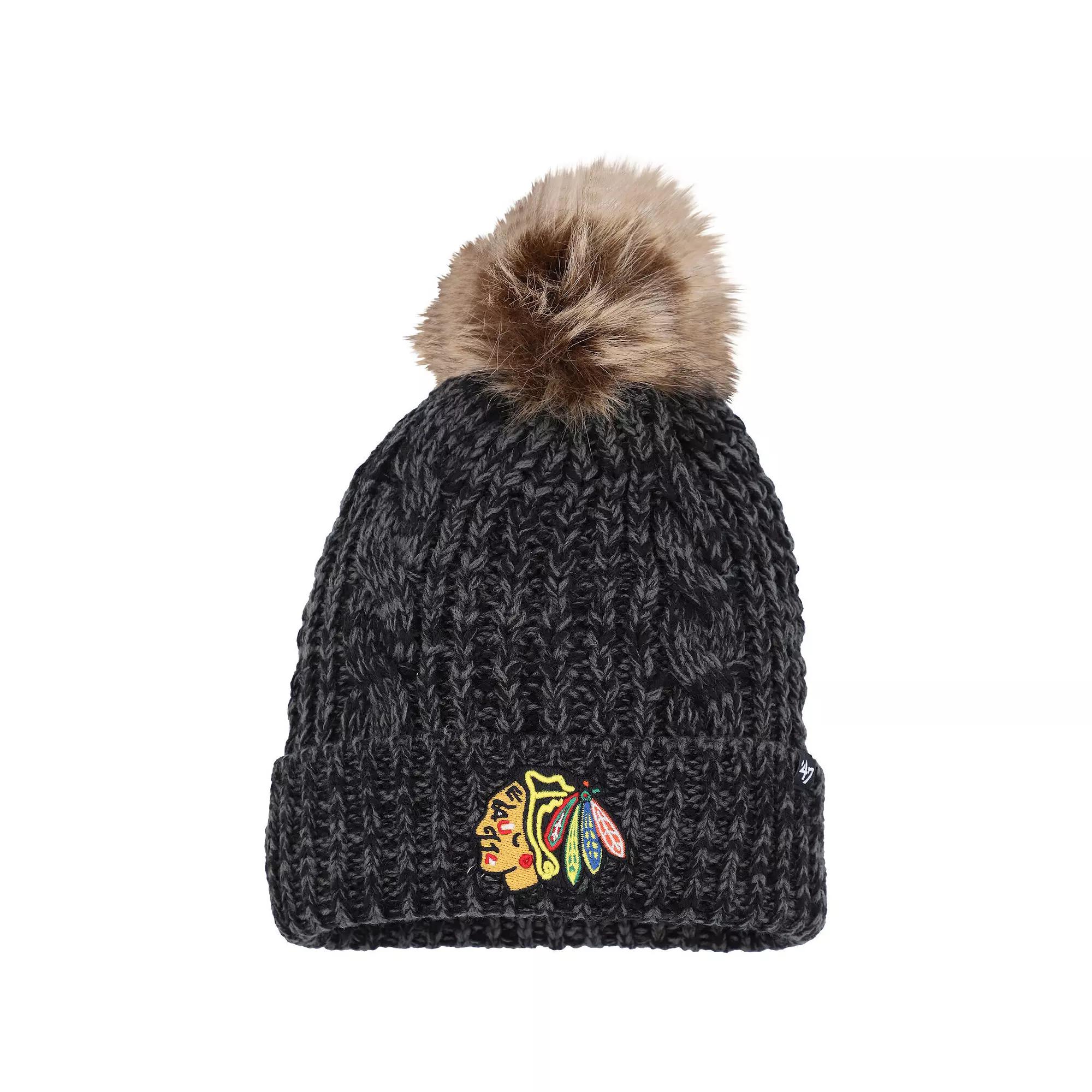 Womens 47 Chicago hawks Meeko Cuffed Knit Hat with Pom Product Image