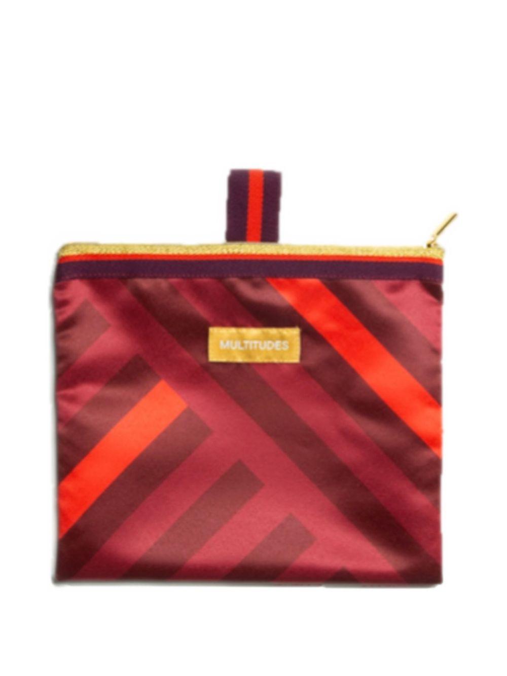 pleated striped-pattern tote bag Product Image