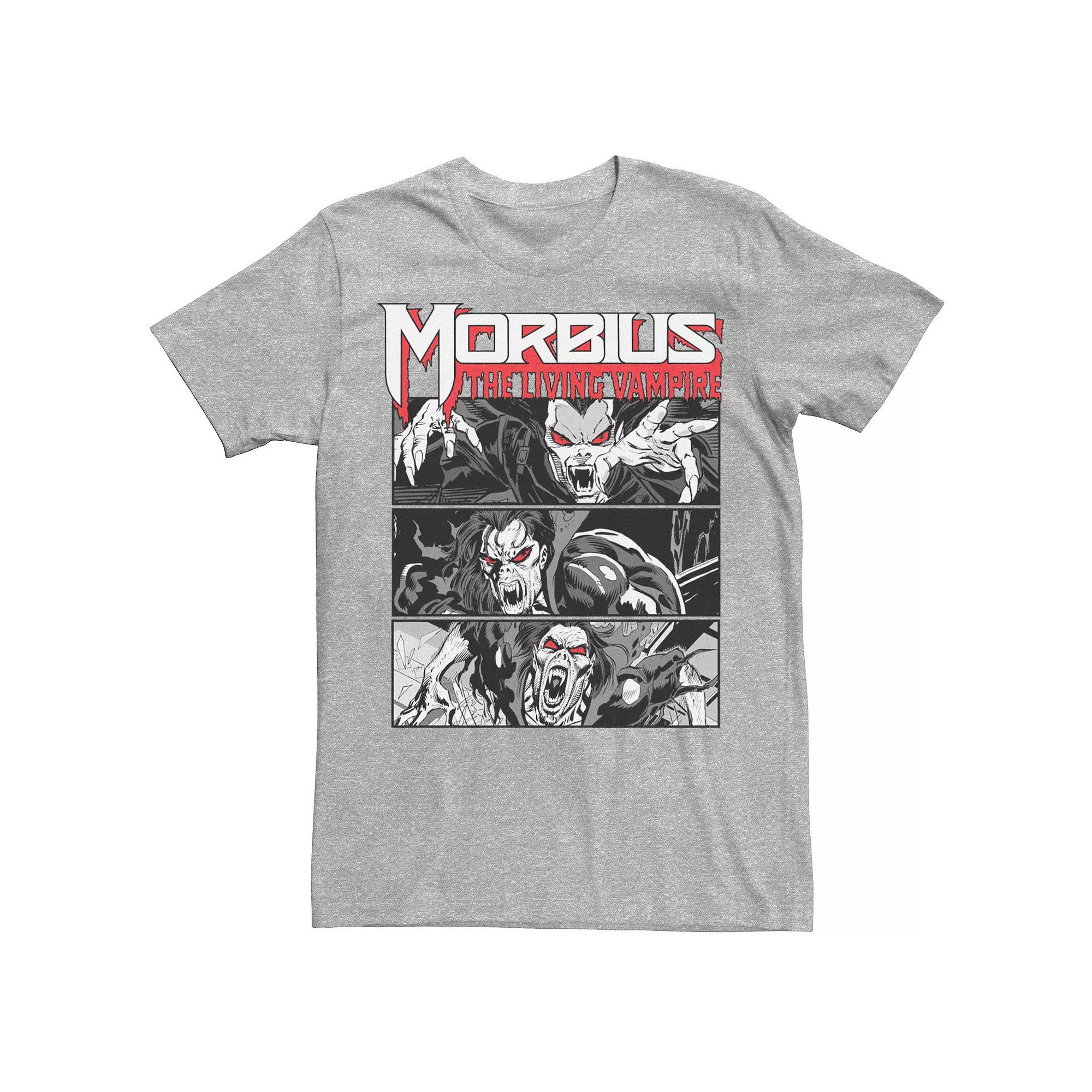 Men's Marvel Morbius The Living Vampire Comic Panels Tee, Size: Large, Athletic Grey Product Image