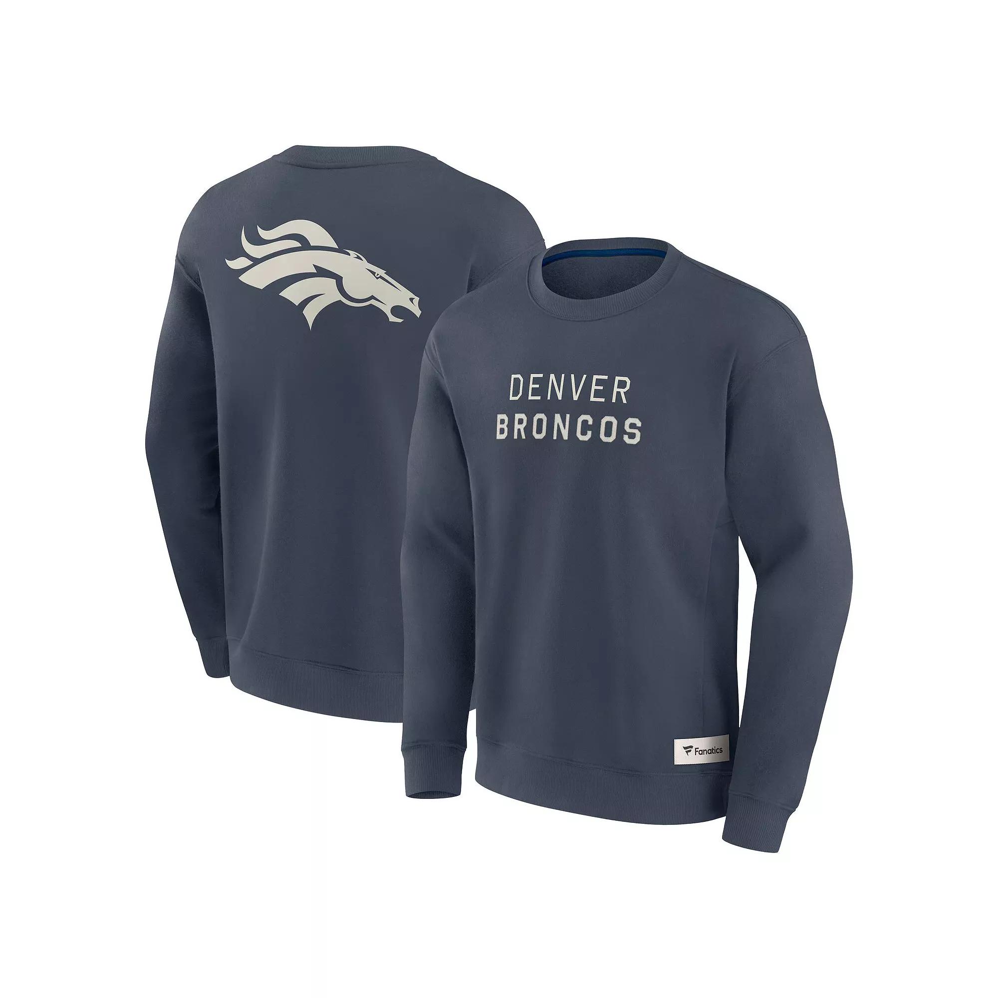 Men's Fanatics Navy Denver Broncos Elements Future Ground Lettering Pullover Sweatshirt,  Product Image