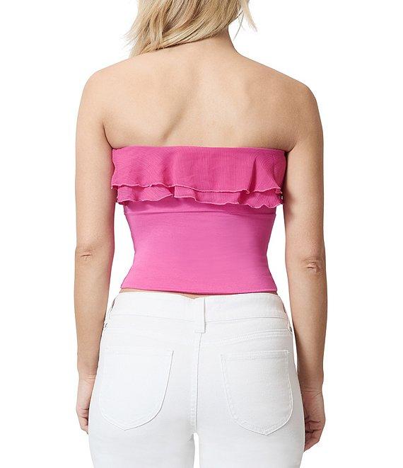 Stevie by Steve Madden Strapless Ruffled Cropped Tube Top Product Image