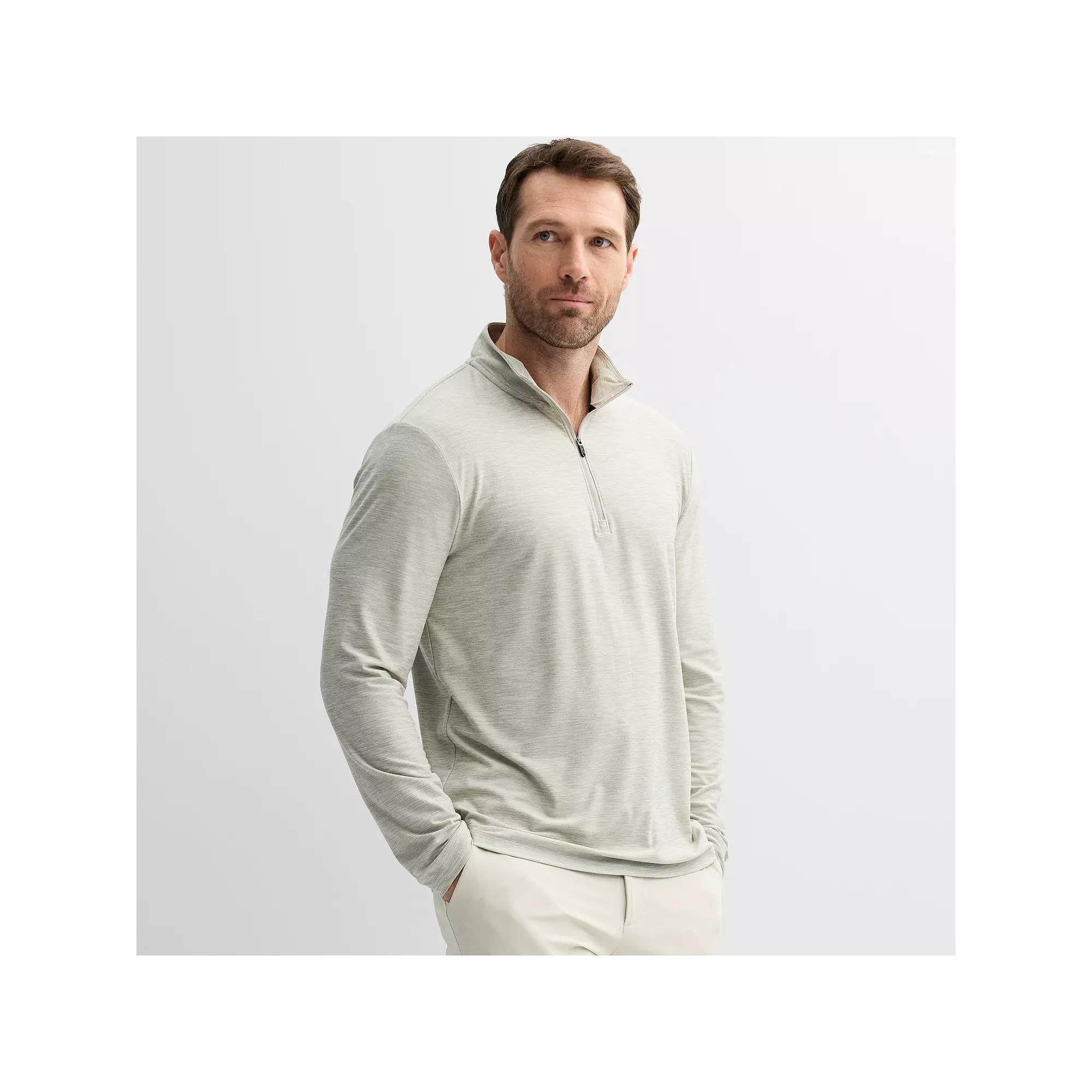 Men's FLX Luxury Soft Wander 1/4 Zip Up Pullover, Size: XXL, Beige Product Image