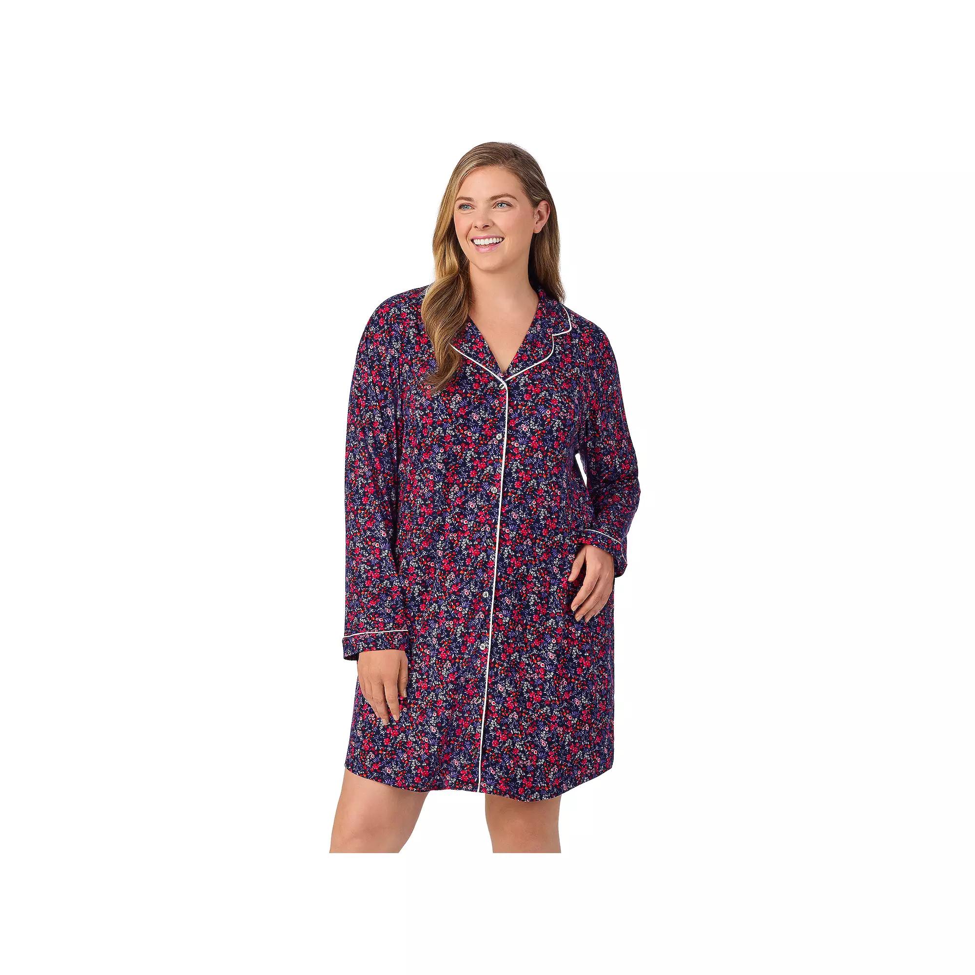Plus Size Draper James Button Front Pajama Sleepshirt, Women's, Size: 2XL, Blue Field Flower Product Image