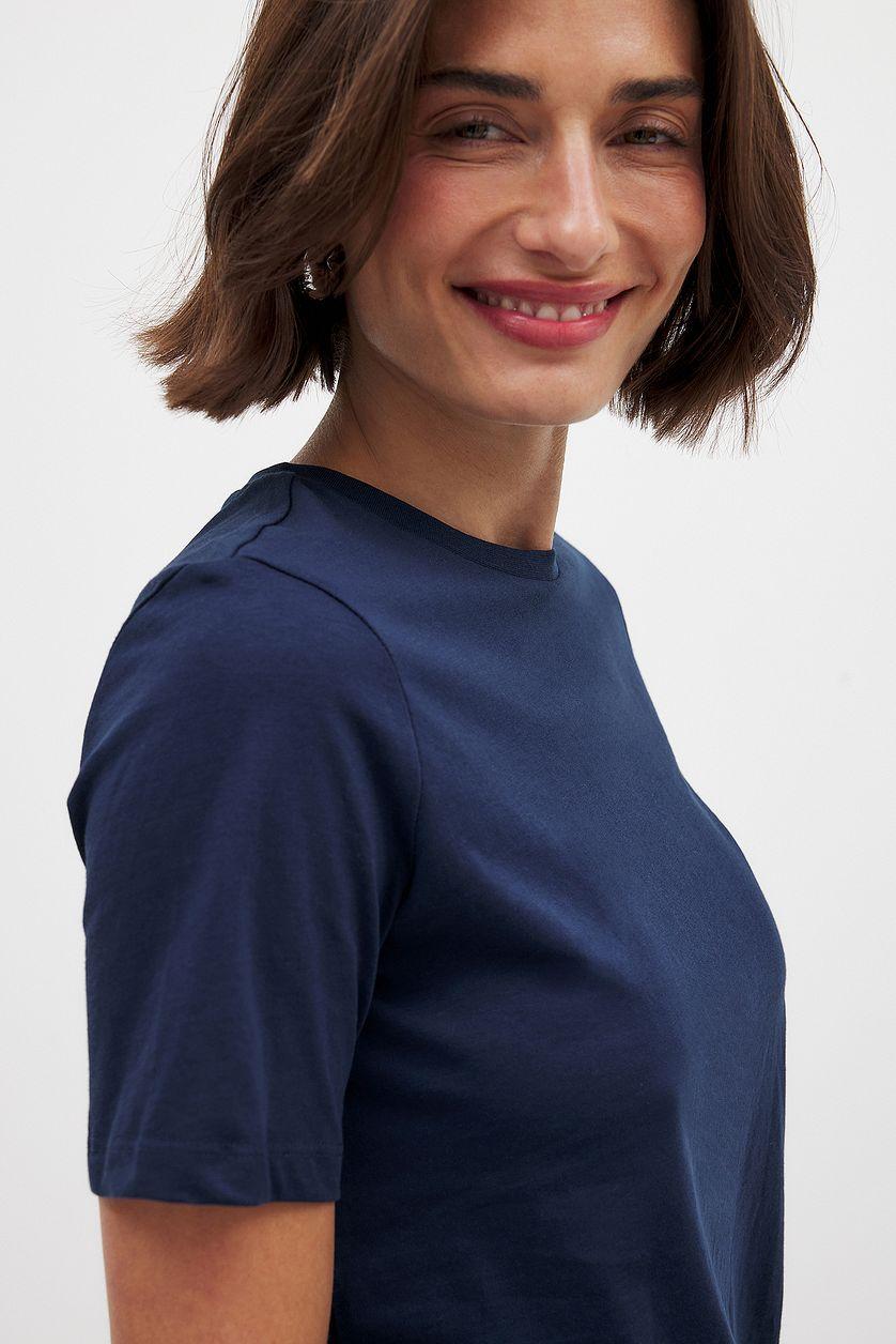 Round Neck Cotton T-Shirt Product Image