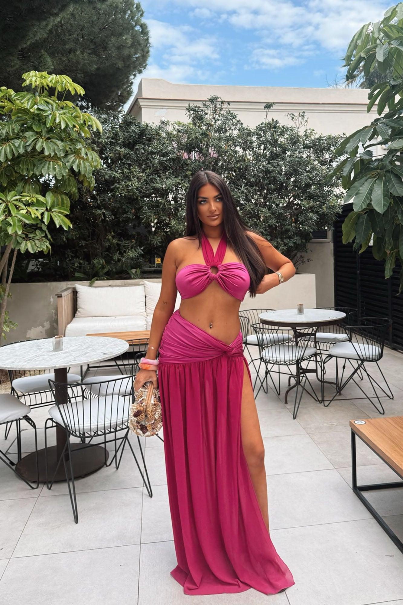 Blissful Day Maxi Skirt Set - Magenta Product Image