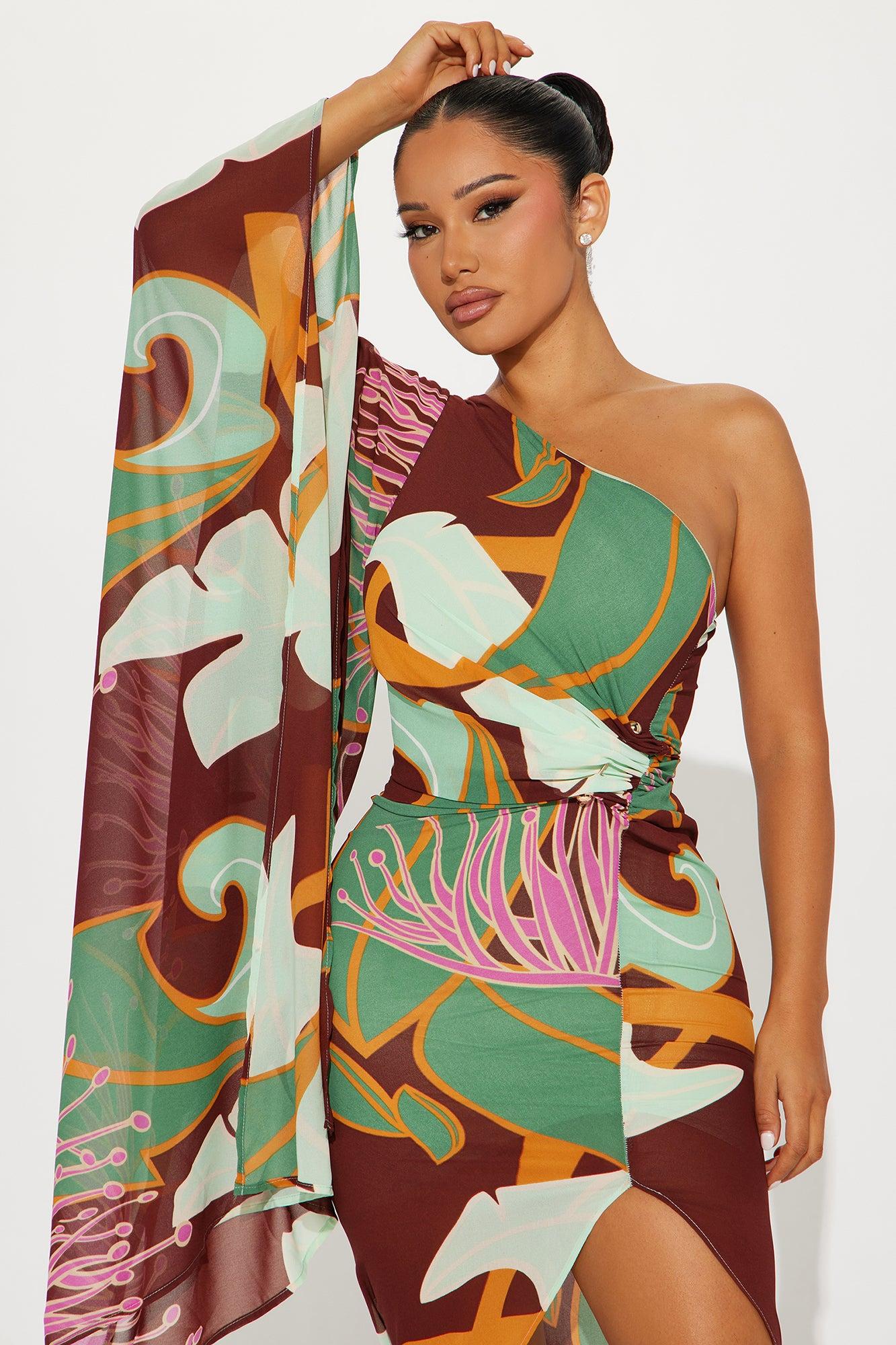 Time Of Your Life Maxi Dress - Chocolate/Combo Product Image
