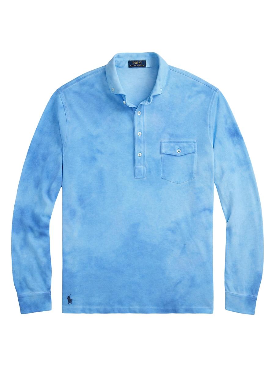 Mens Garment-Dyed Mesh Polo Shirt Product Image