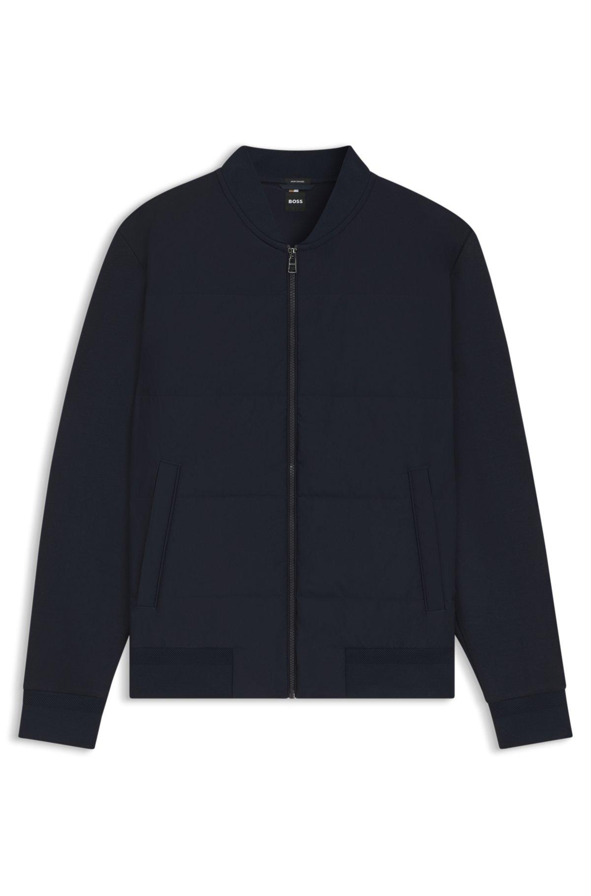 BOSS - Zip-up sweatshirt with padded front - Dark Blue Product Image