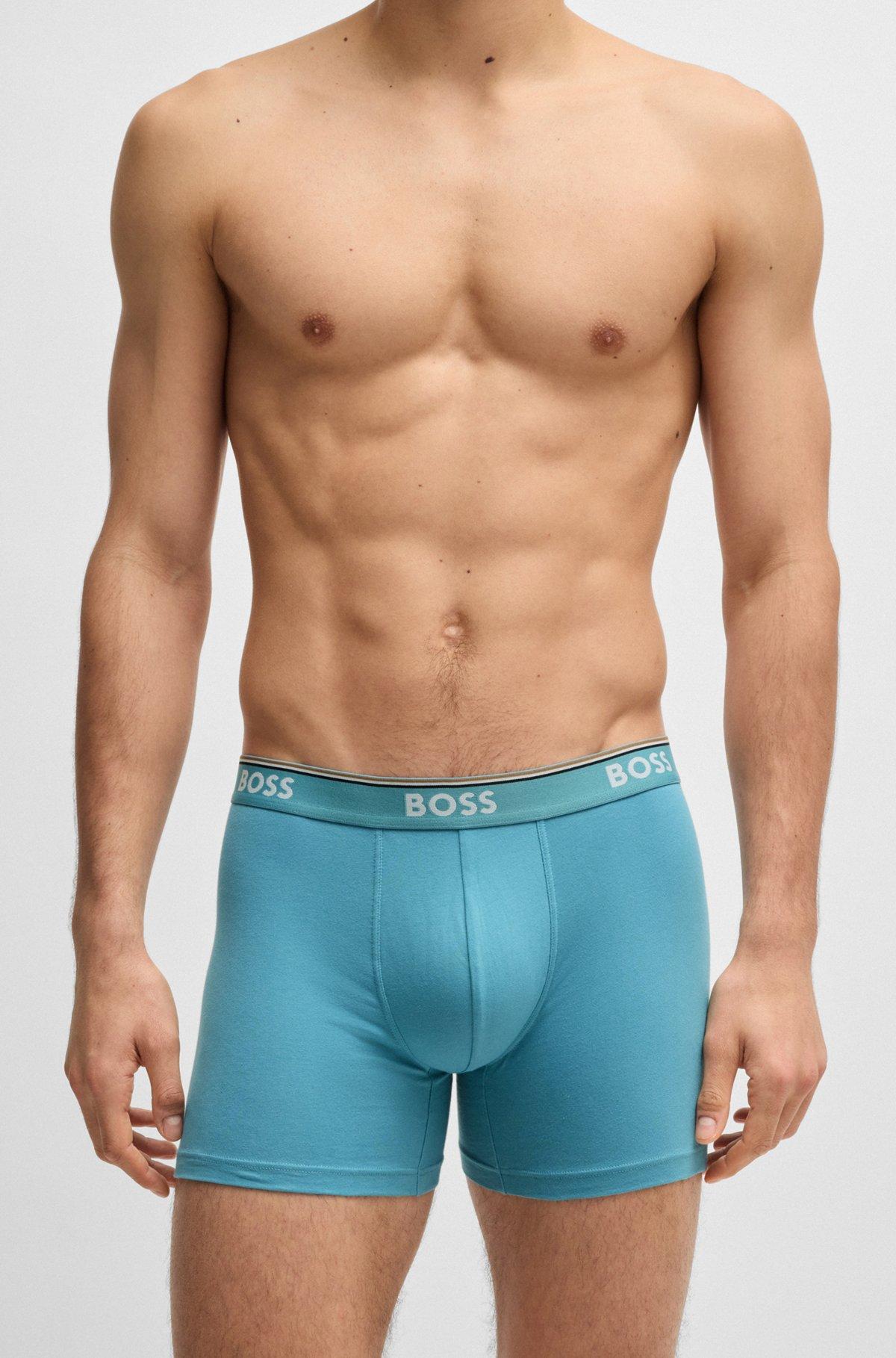 BOSS - Three-pack of stretch cotton boxer briefs - Patterned Product Image