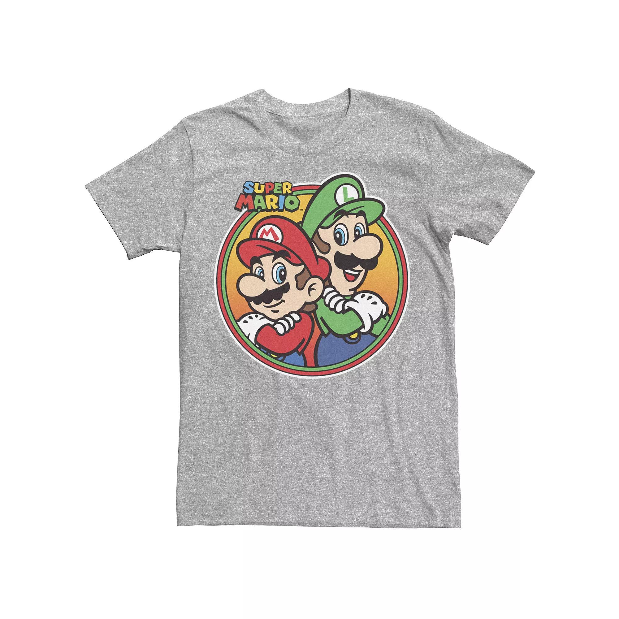 Men's Nintendo Super Mario & Luigi Brothers Circle Tee,  Product Image