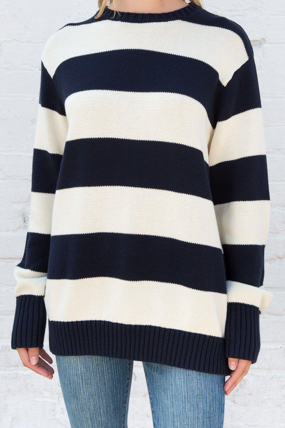 Brianna Cotton Thick Stripe Sweater Product Image