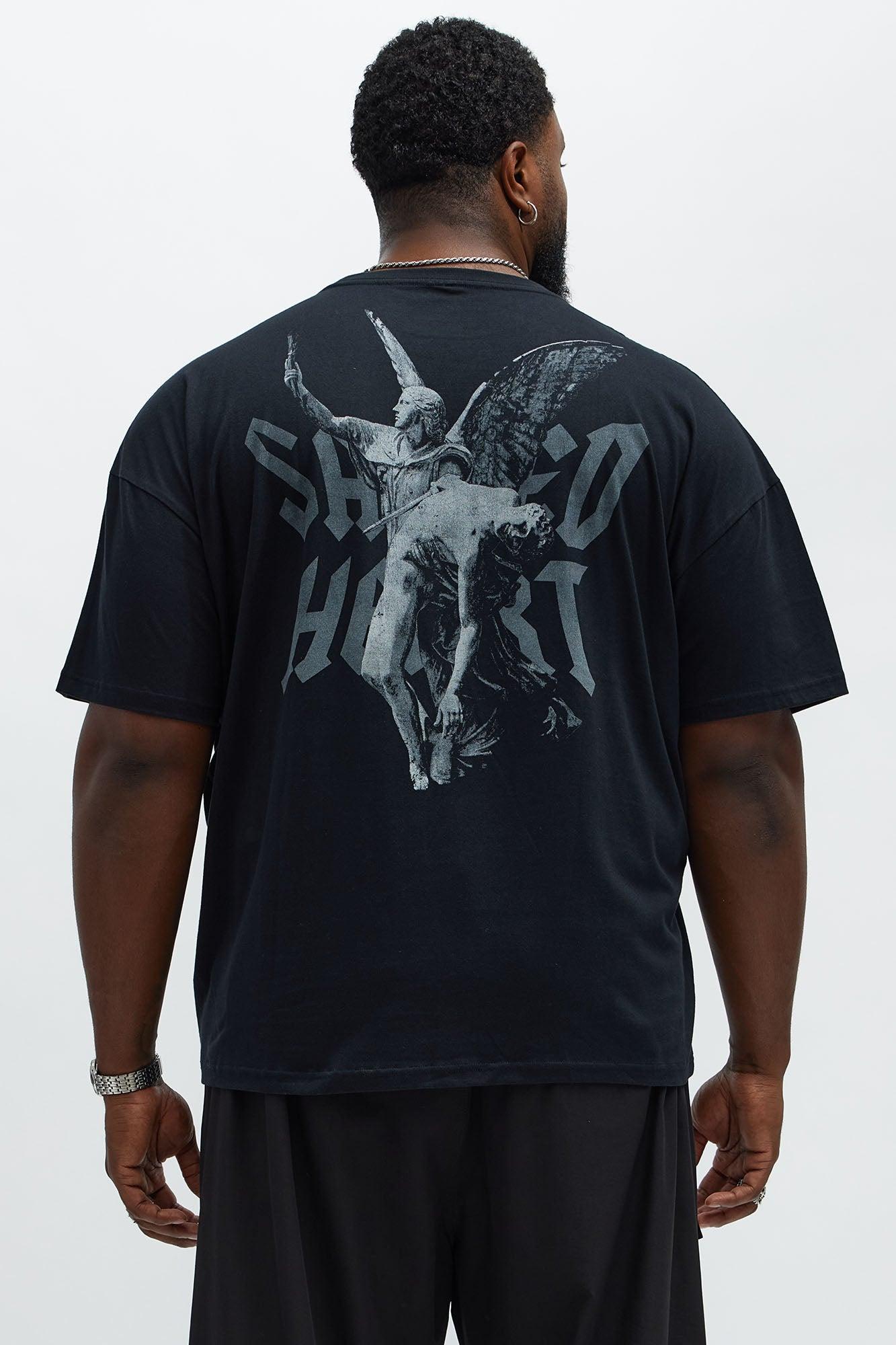 Sacred Heart Boxy Short Sleeve Tee - Black Male Product Image