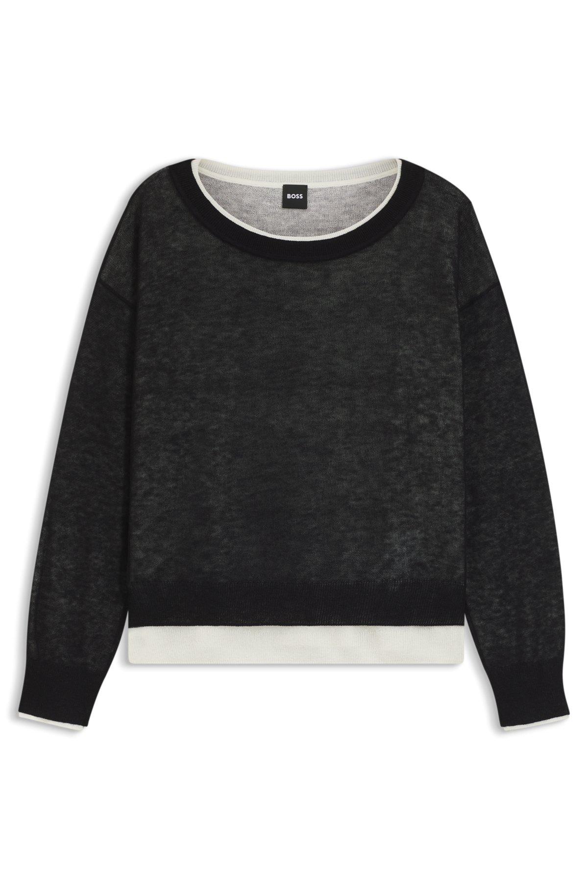 Knitted sweater with layered design Product Image