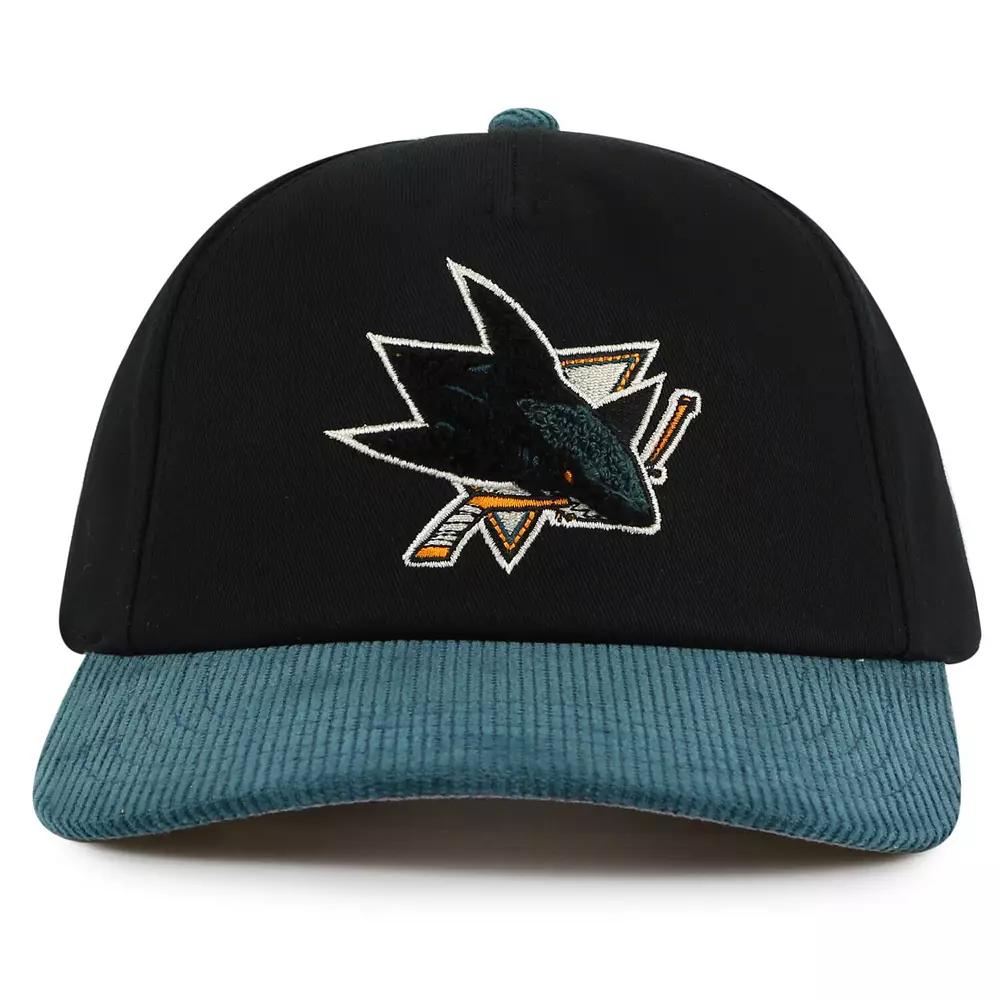 Men's American Needle  Black/Teal San Jose Sharks Burnett Adjustable Hat, Sks Black Product Image
