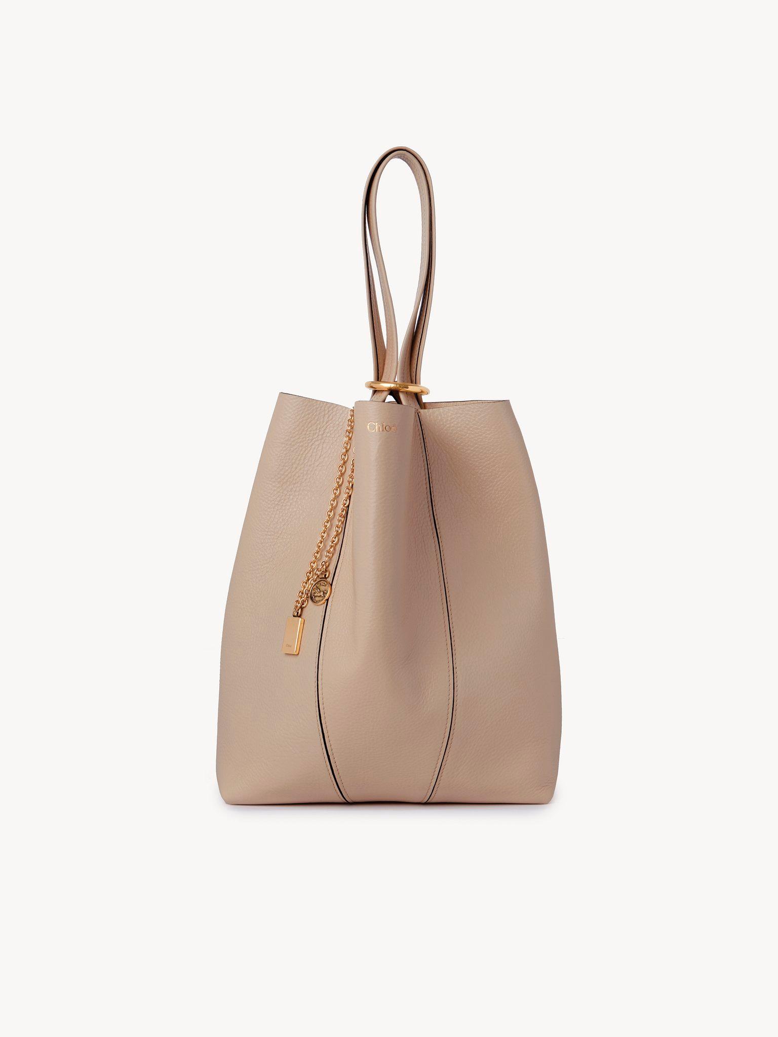 Chloé Spin tote bag in grained leather Product Image
