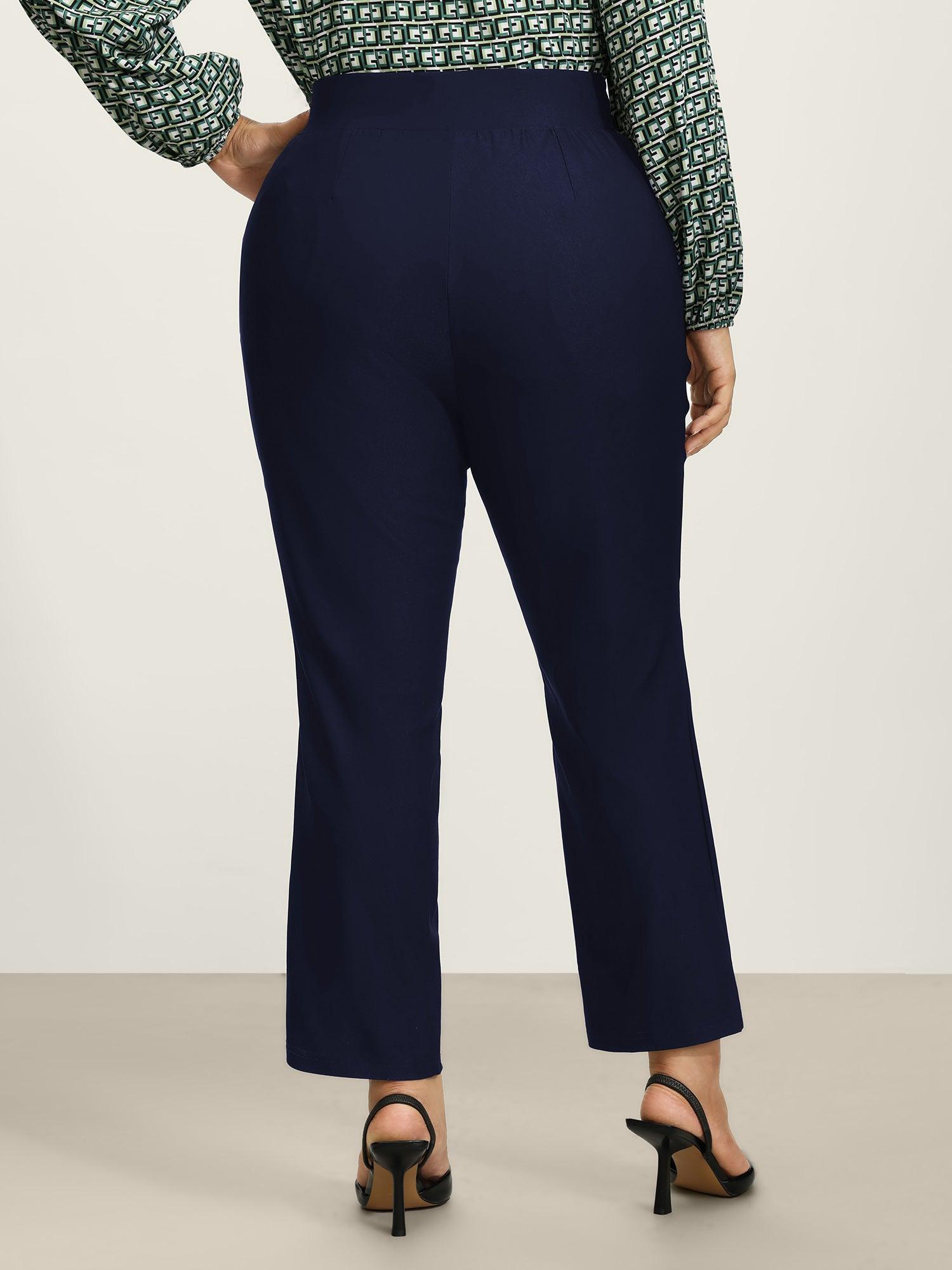Rivets Wide Waistband Stretchy Pants Female Product Image