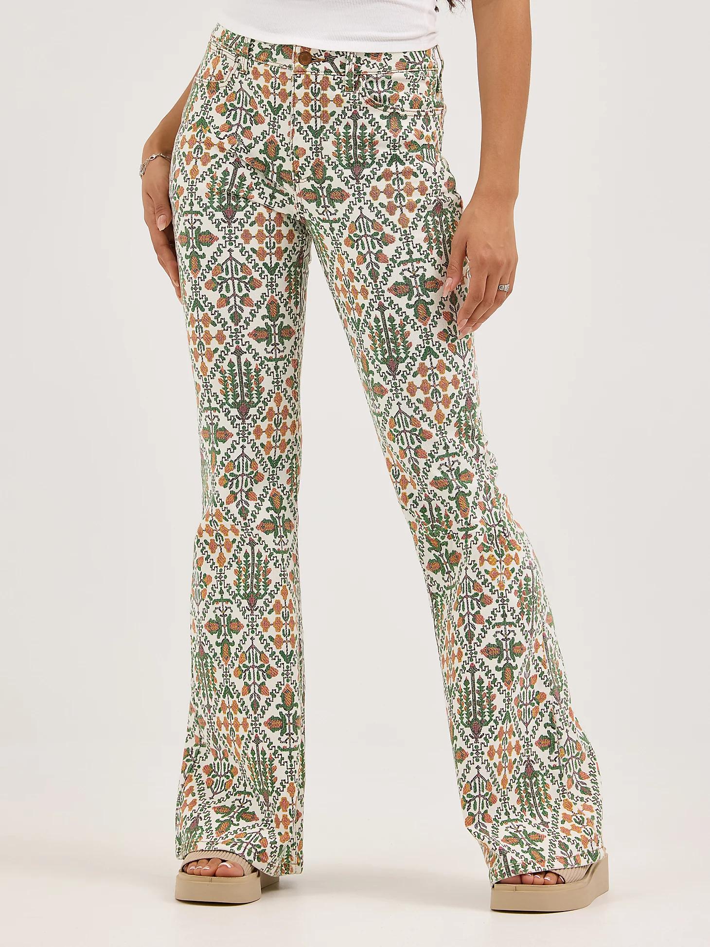 Women's Fierce Flare Print Jean in Vintage Garden Product Image