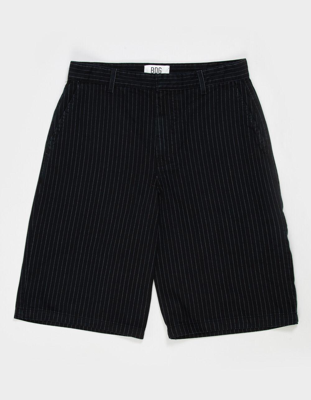 BDG Urban Outfitters Striped Worker Mens Shorts - BLACK/WHITE Product Image